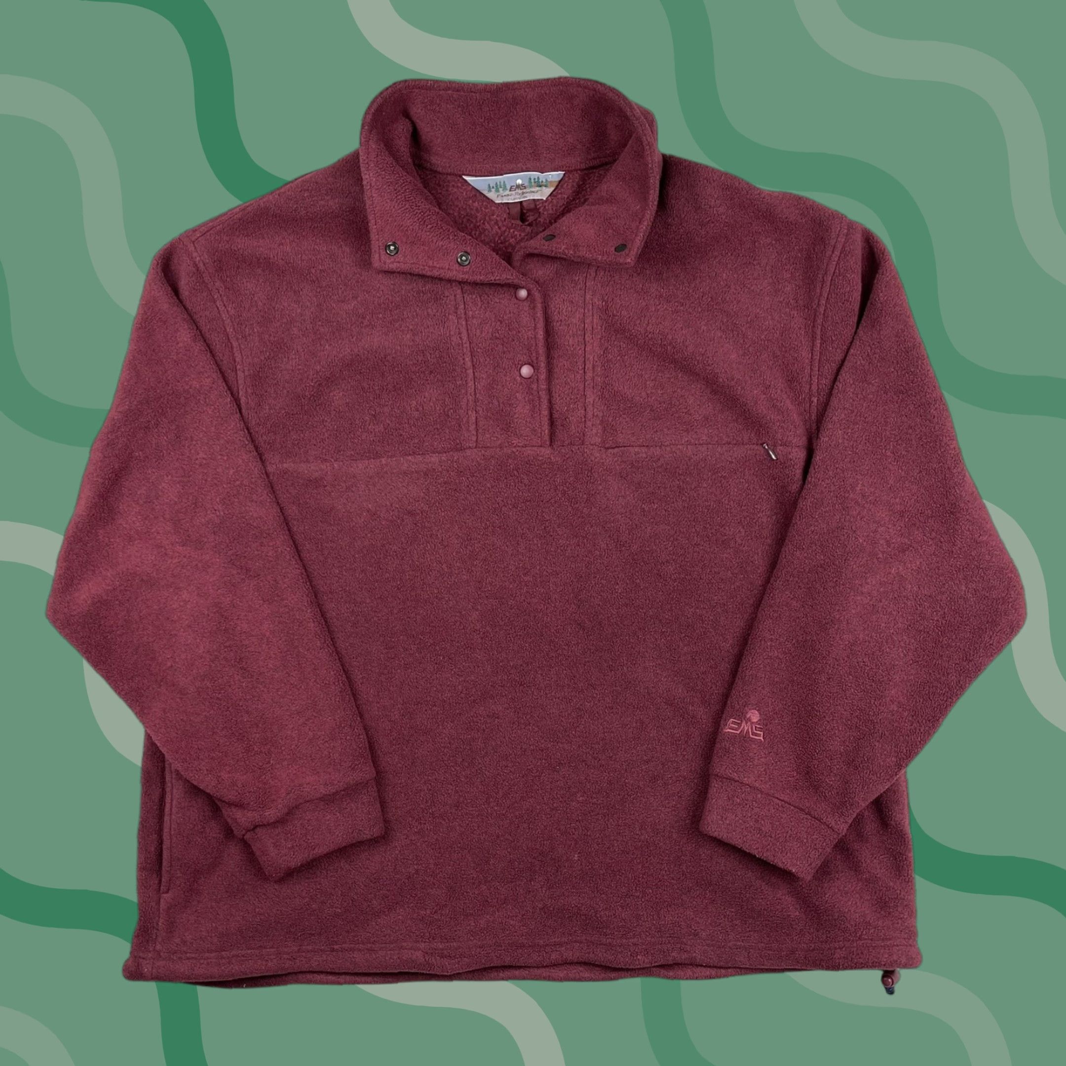 Eastern Mountain Sports VINTAGE EASTERN MOUNTAIN SPORTS XL Fleece Pullover Snap Red Men Pullover Ski Retro 90s Embroidered Logo Pockets Size US XL / EU 56 / 4 - 1 Thumbnail