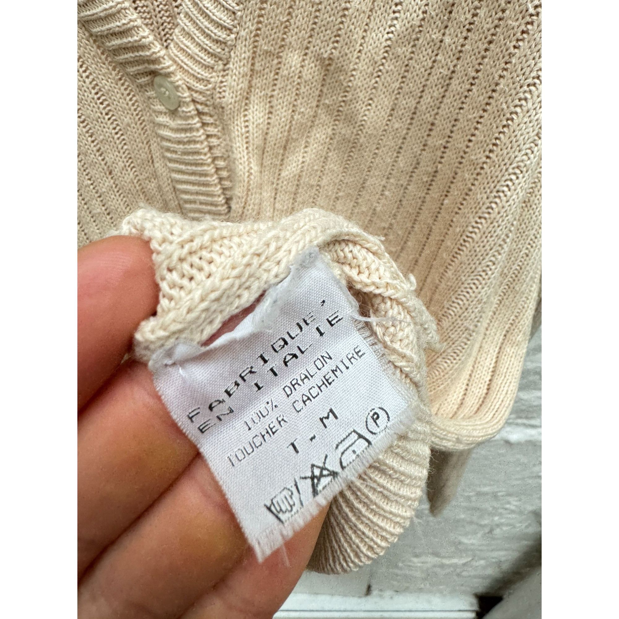 Courreges Vintage Beige Dralon Cardigan Size M / US 6-8 / IT 42-44 - 5 Thumbnail