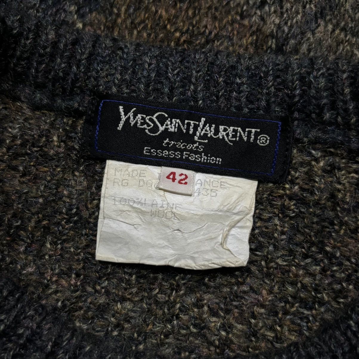 Yves Saint Laurent Vintage YSL Pour Homme Embroidery Knit Sweatshirt Size US L / EU 52-54 / 3 - 5 Thumbnail