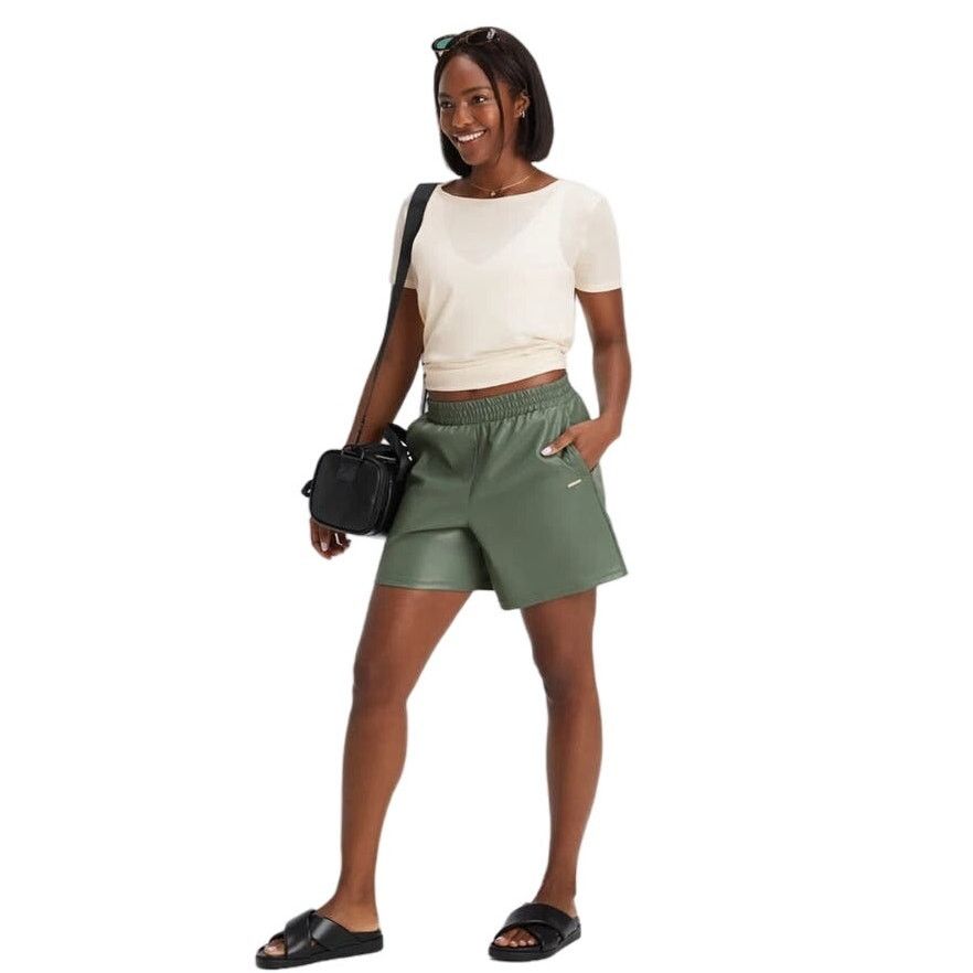 Fabletics Fabletics Vegan High Waisted Shorts, Smoke Green, Sz M, NWT Size 30" / US 8 / IT 44 - 3 Thumbnail