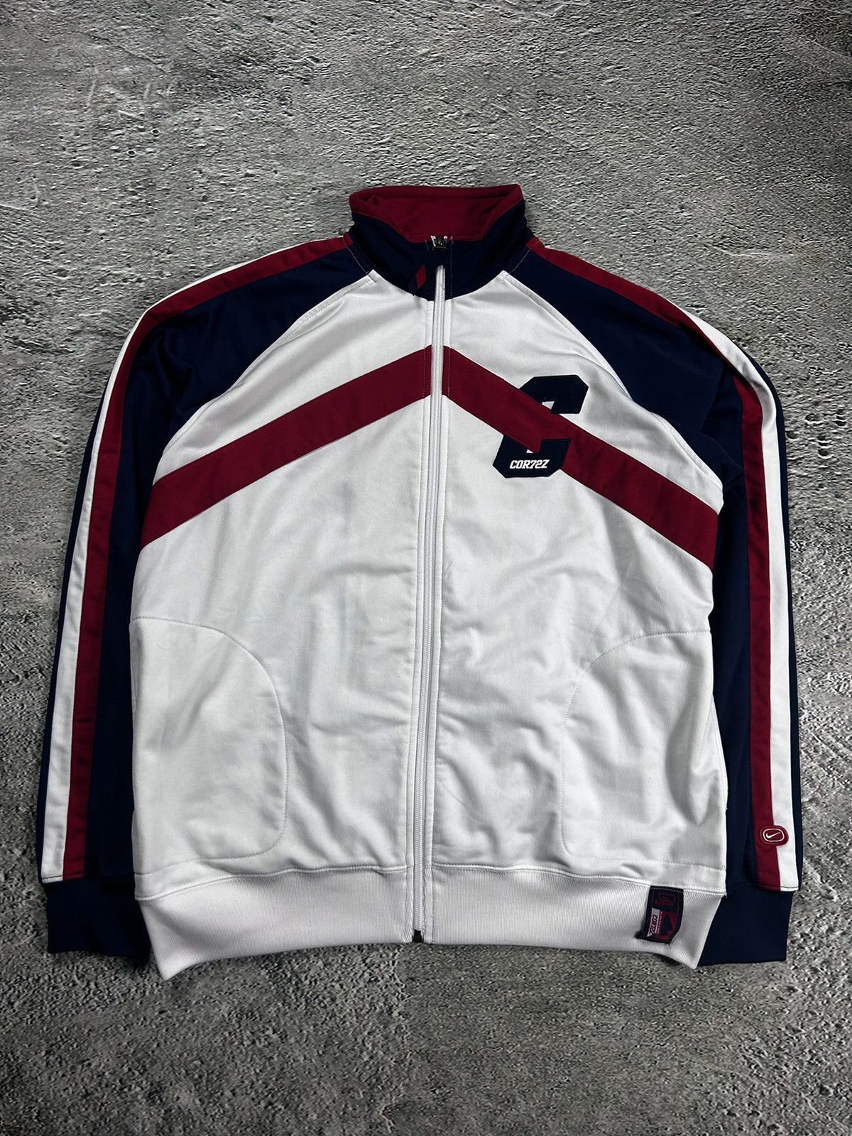 Nike × Vintage Nike Cortez track jacket zip sweatshirt vintage 2000s white Size US L / EU 52-54 / 3 - 1 Thumbnail