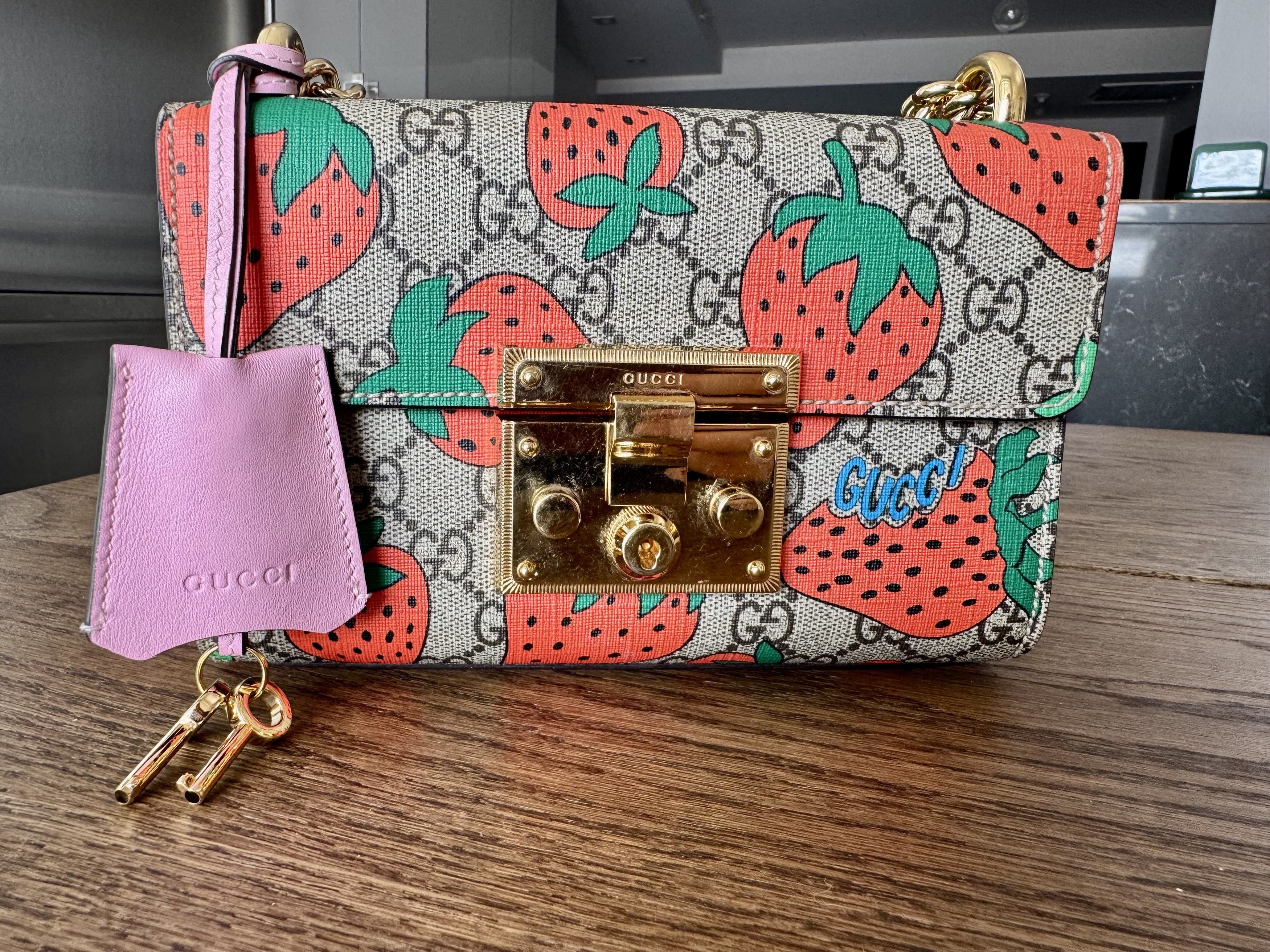 Gucci Gucci Padlock Strawberry Small Shoulder Bag Size ONE SIZE - 2 Thumbnail