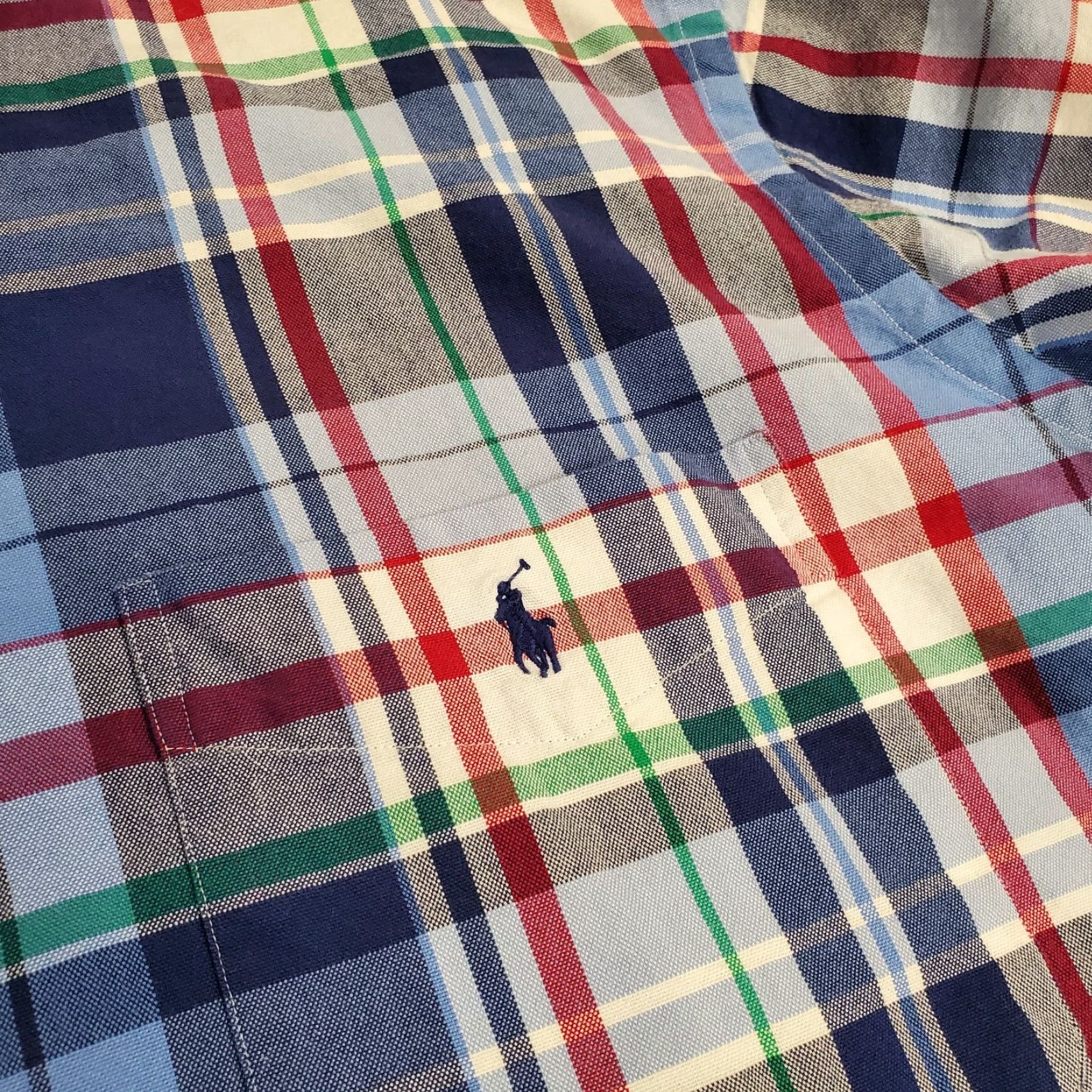 Ralph Lauren Ralph Lauren Shirt 3XLT Mens Blue Button-Up Long Sleeve Oxford Cotton Plaid Size US XXL / EU 58 / 5 - 3 Thumbnail