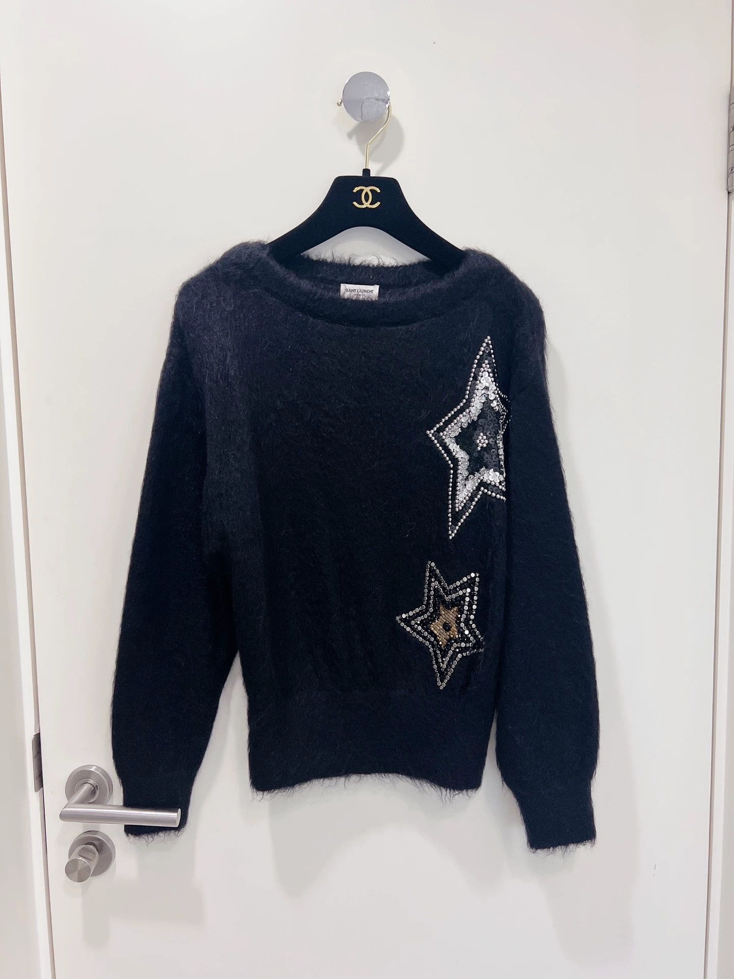 Saint Laurent Paris Saint Laurent Batwing Sequin Star Sweater Size M / US 6-8 / IT 42-44 - 1 Thumbnail