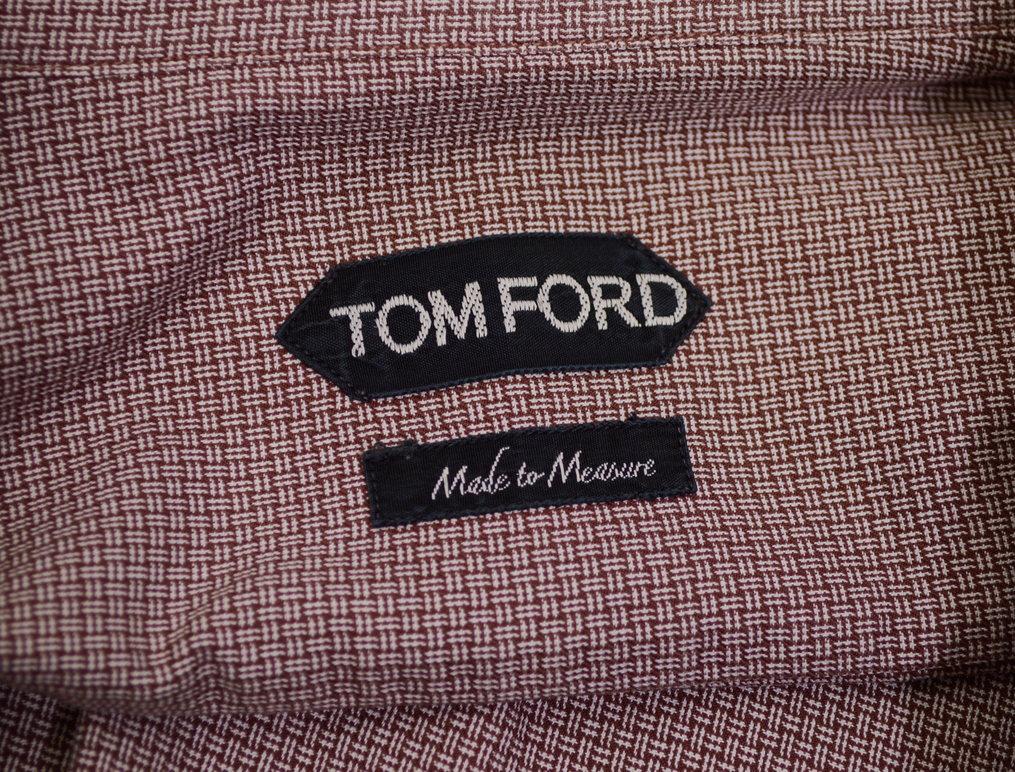 Tom Ford MTO Amazing Men's Tom Ford Shirt 48 Brown Cotton Italy Size US XXL / EU 58 / 5 - 7 Thumbnail