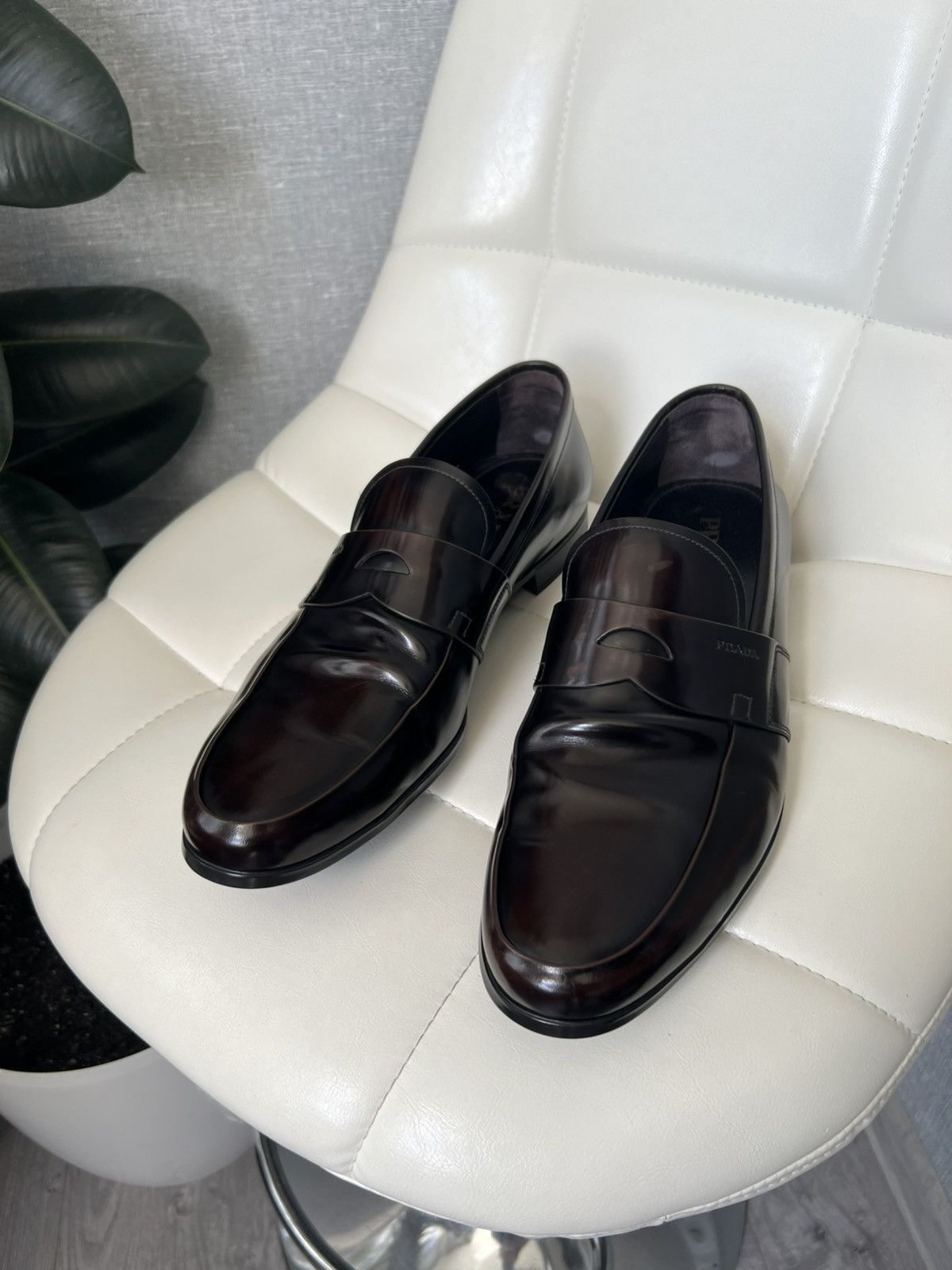 Prada Prada Brown Polished Leather Penny Loafers Men’s Size 11 Size US 12 / EU 45 - 15 Thumbnail