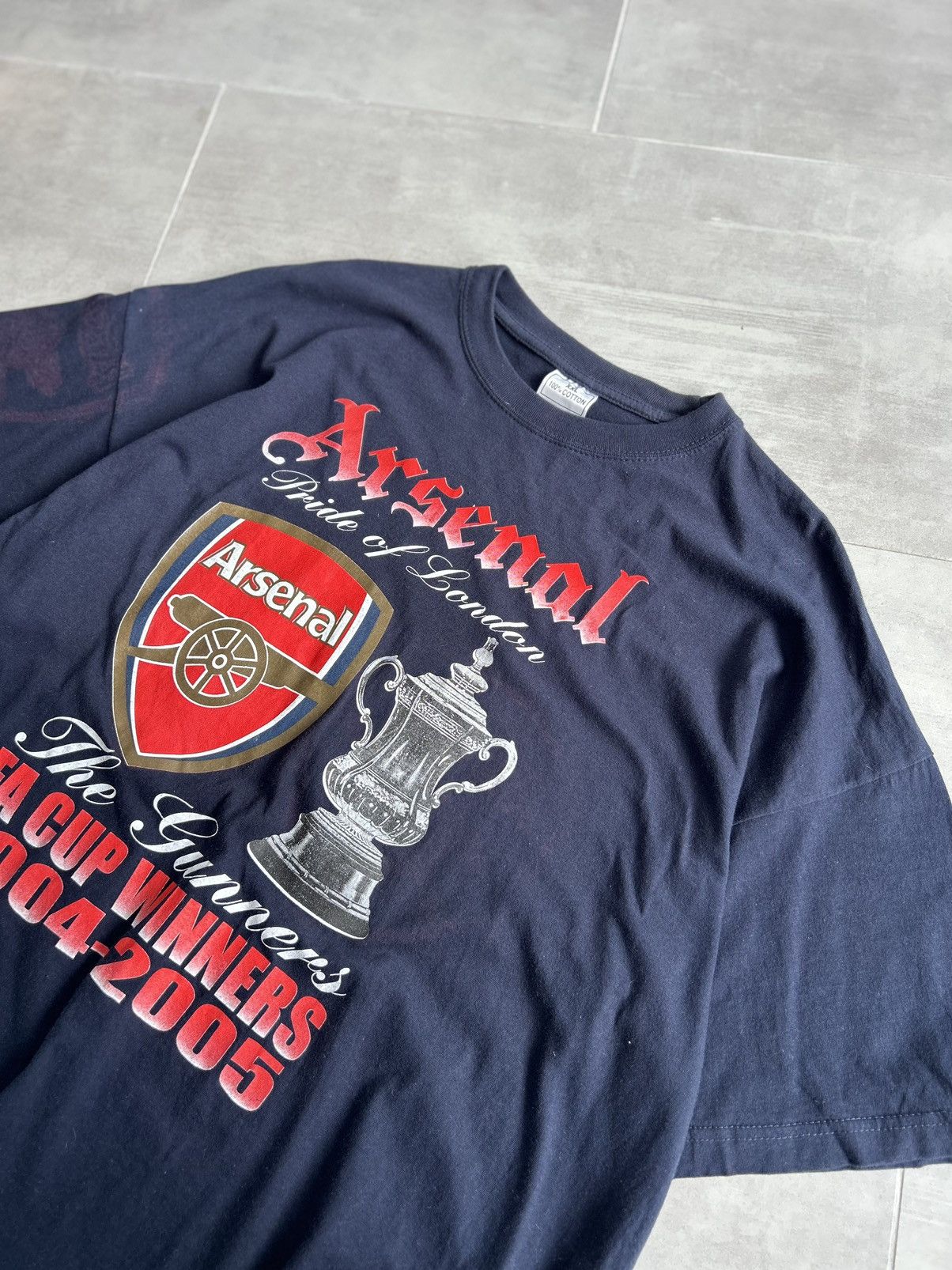 Vintage Vintage Arsenal Double Winners Champions Football T-Shirt Size US XXL / EU 58 / 5 - 7 Thumbnail