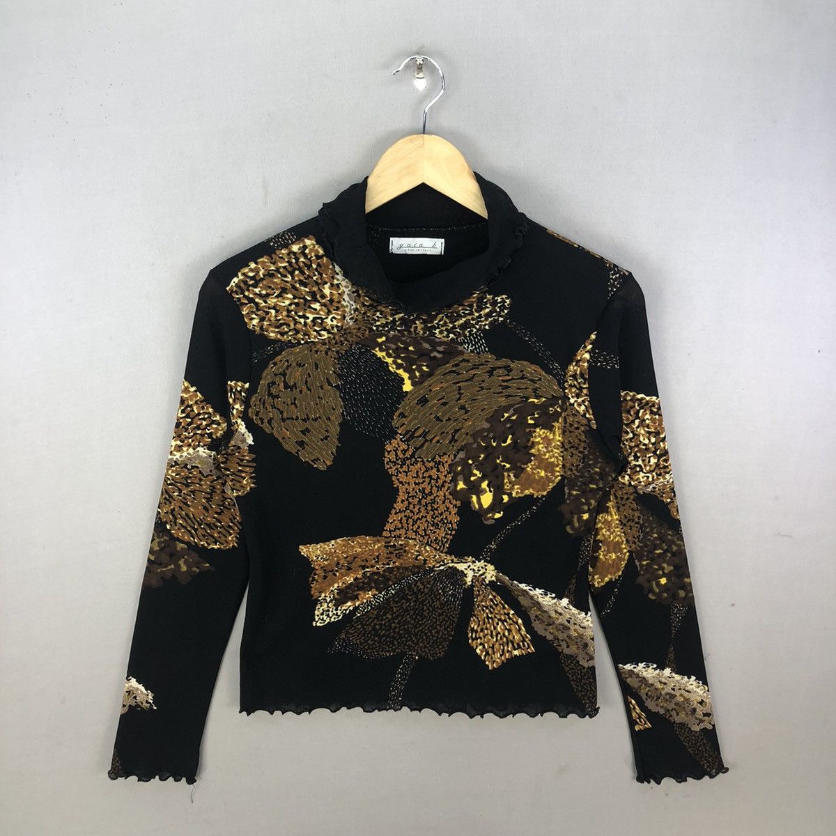 Other Gold Abstract Print Fitted Top - Jean Paul Gaultier Style Size M / US 6-8 / IT 42-44 - 1 Thumbnail