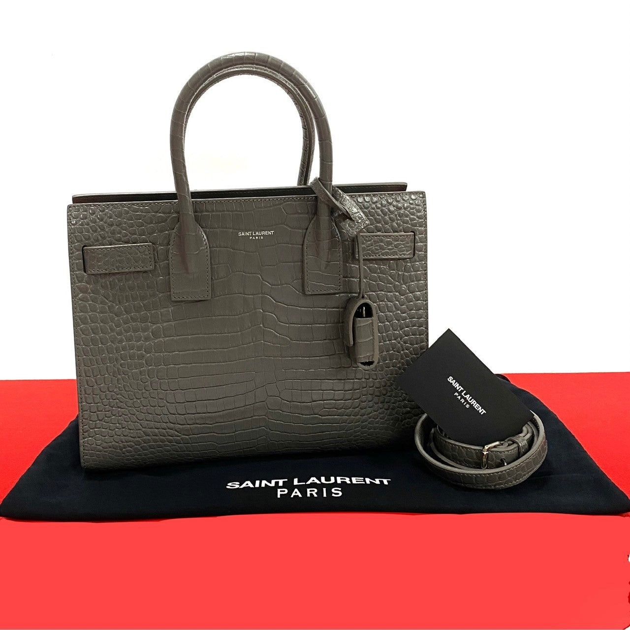 Yves Saint Laurent Yves Saint Laurent Shoulder Bag Gray Leather Size ONE SIZE - 1 Thumbnail