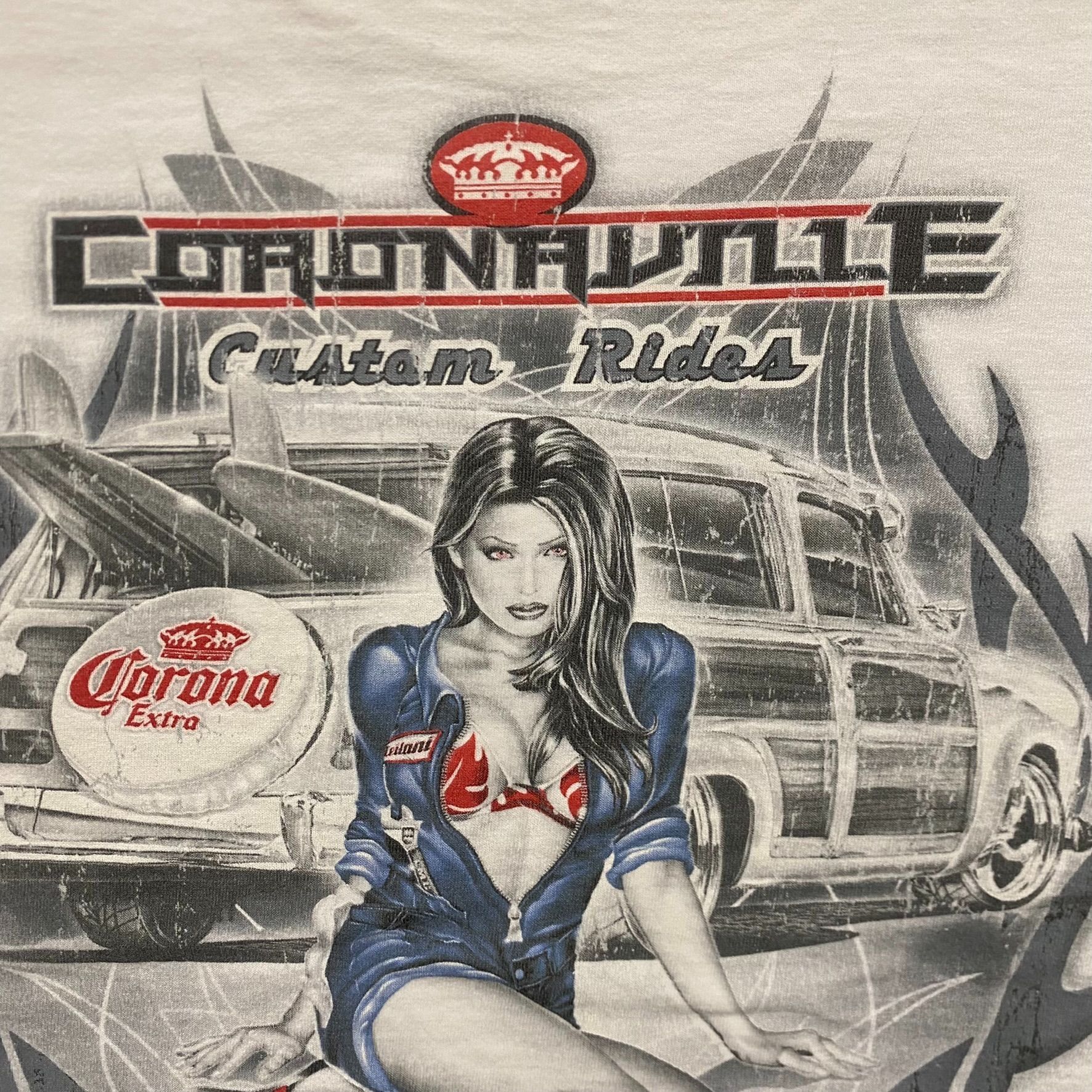 Vintage Vintage 90s Corona Extra Shirt Beach Pin Up Beer Chrome Tee Size US XL / EU 56 / 4 - 4 Thumbnail