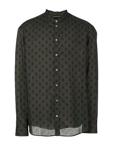 Emporio Armani Emporio Armani Green Ikat Mandarin Collar Shirt Size US S / EU 44-46 / 1 - 1 Thumbnail