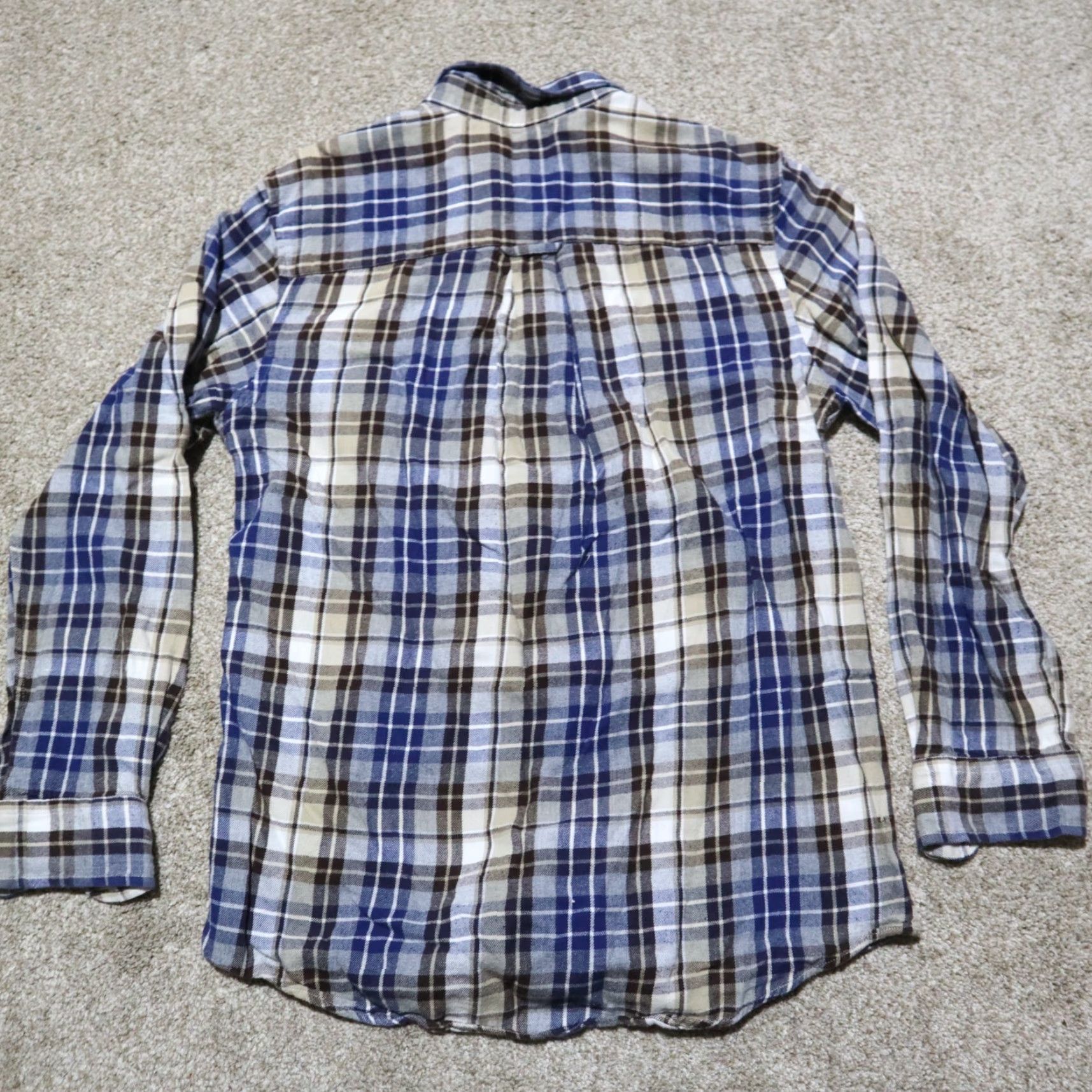 Vintage Saddlebred Shirt Button-Up Mens Small Blue Plaid Long Sleeve Cotton Blend Modern Classic Size US S / EU 44-46 / 1 - 8 Thumbnail