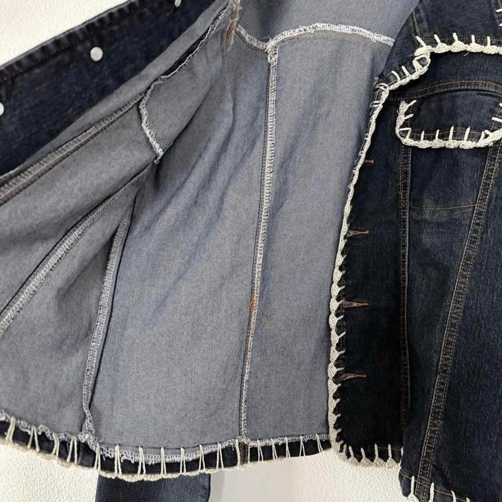Other Vintage 2000s whimsy goth style crocheted denim jacket Size XS / US 0-2 / IT 36-38 - 5 Thumbnail