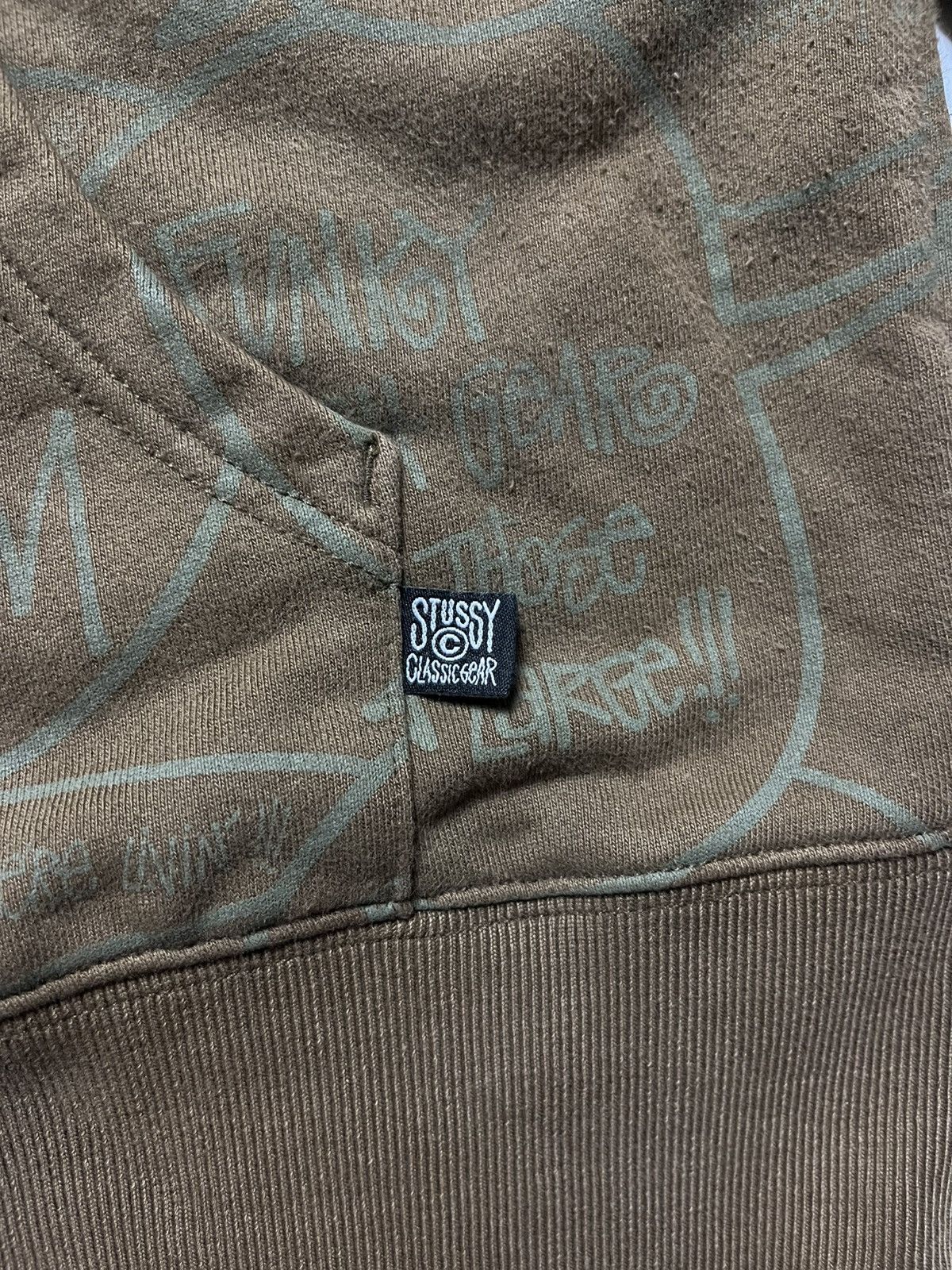 Stussy Stüssy All-Over Graffiti-Print Full-Zip Hoodie Brown – 2000s Size US XL / EU 56 / 4 - 7 Thumbnail
