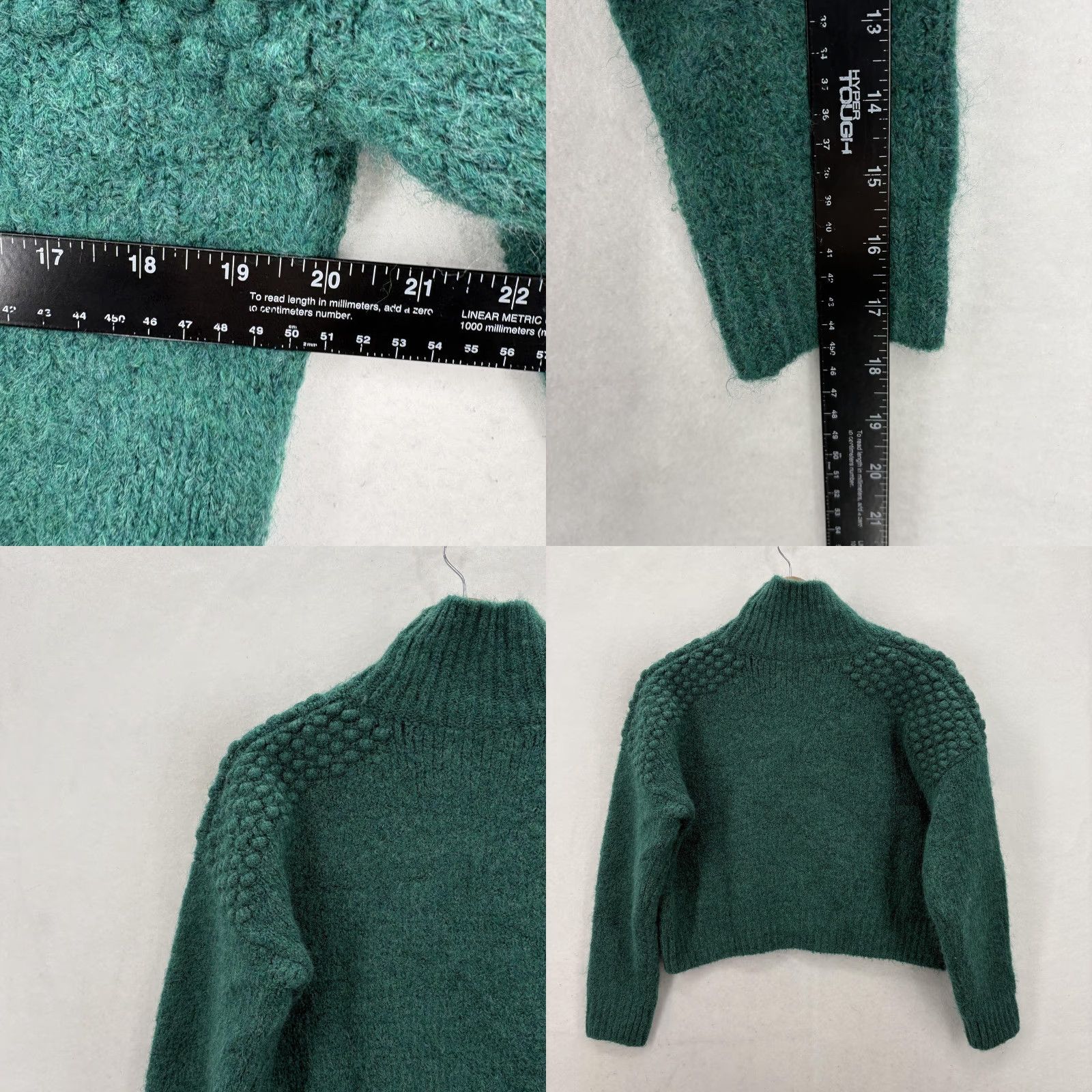 Free People Free People Sweater Womens Small Green Mock Neck Popcorn Chunky Knit Pullover Size S / US 4 / IT 40 - 8 Thumbnail