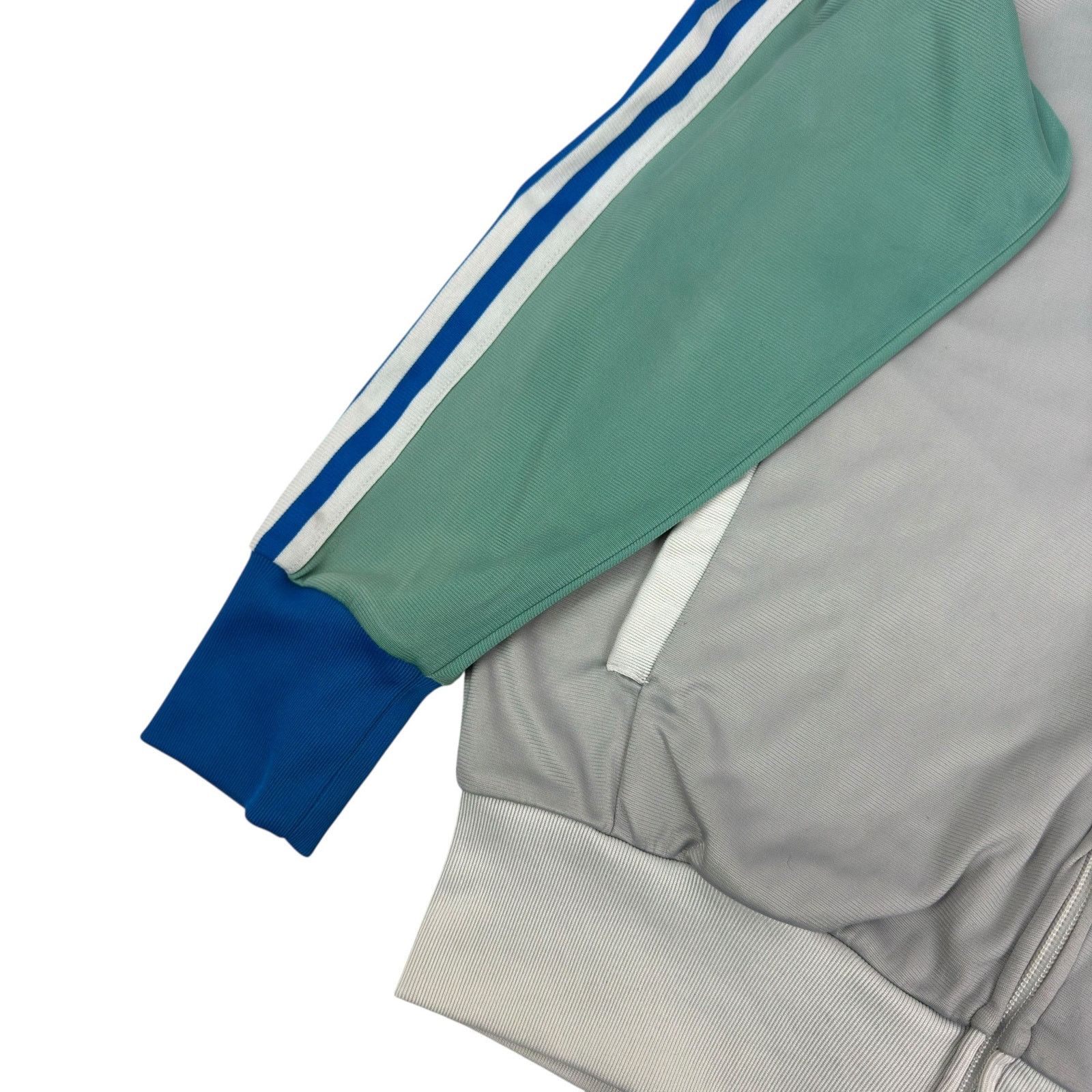 Adidas Adidas Mens Gray Green 3-Stripes Full Zip Track Jacket Small Size US S / EU 44-46 / 1 - 6 Thumbnail