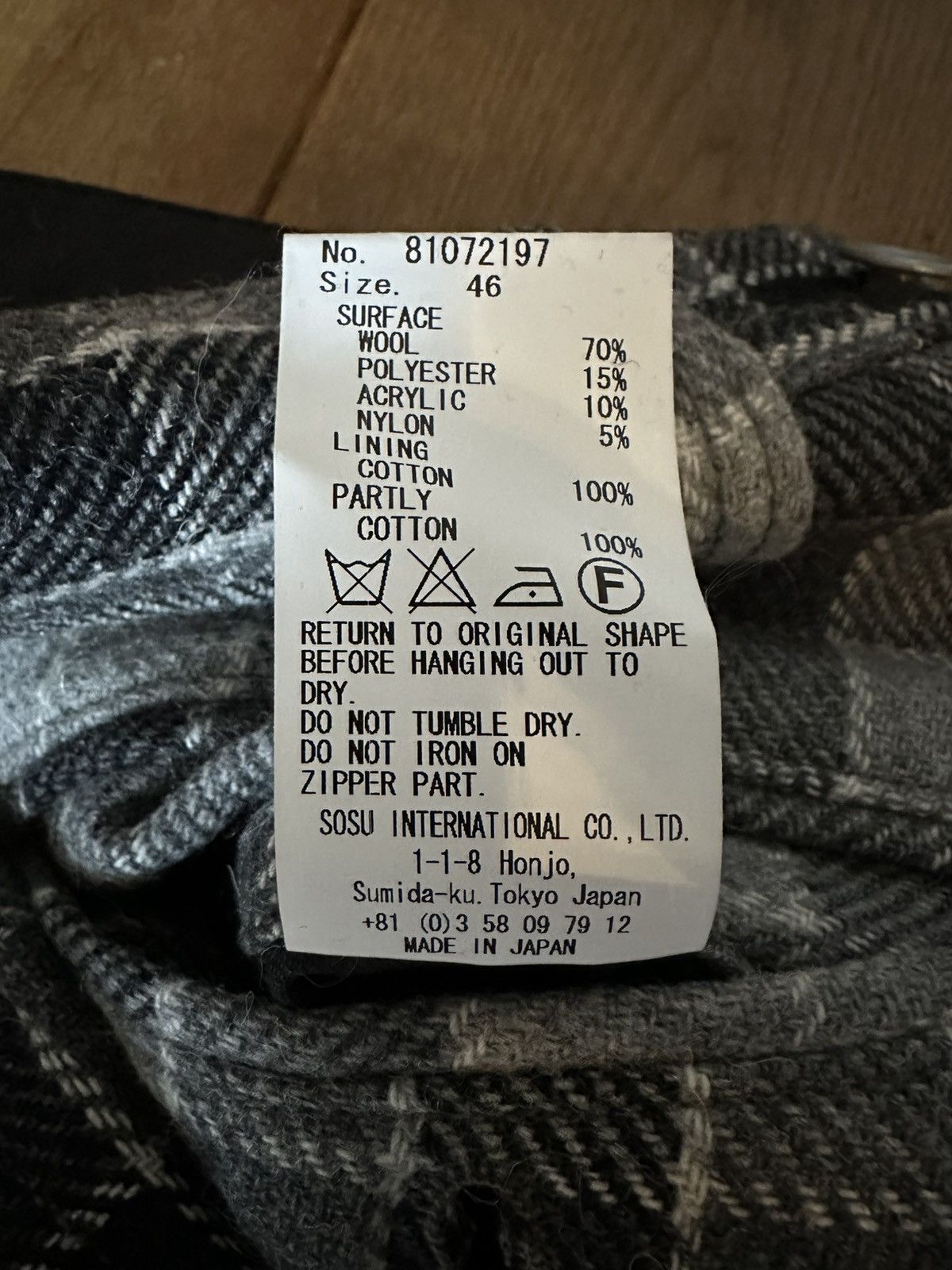 Maison MIHARA YASUHIRO Maison Mihara Yasuhiro Grey Plaid Wool Trousers - Size 46 Size US 30 / EU 46 - 6 Thumbnail