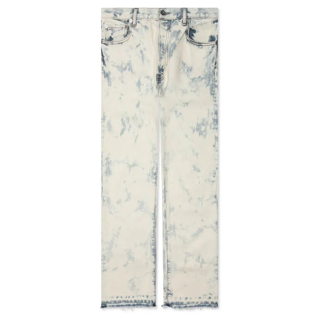 o1mle0825 Surf Side Wash Denim Pants in White Blue