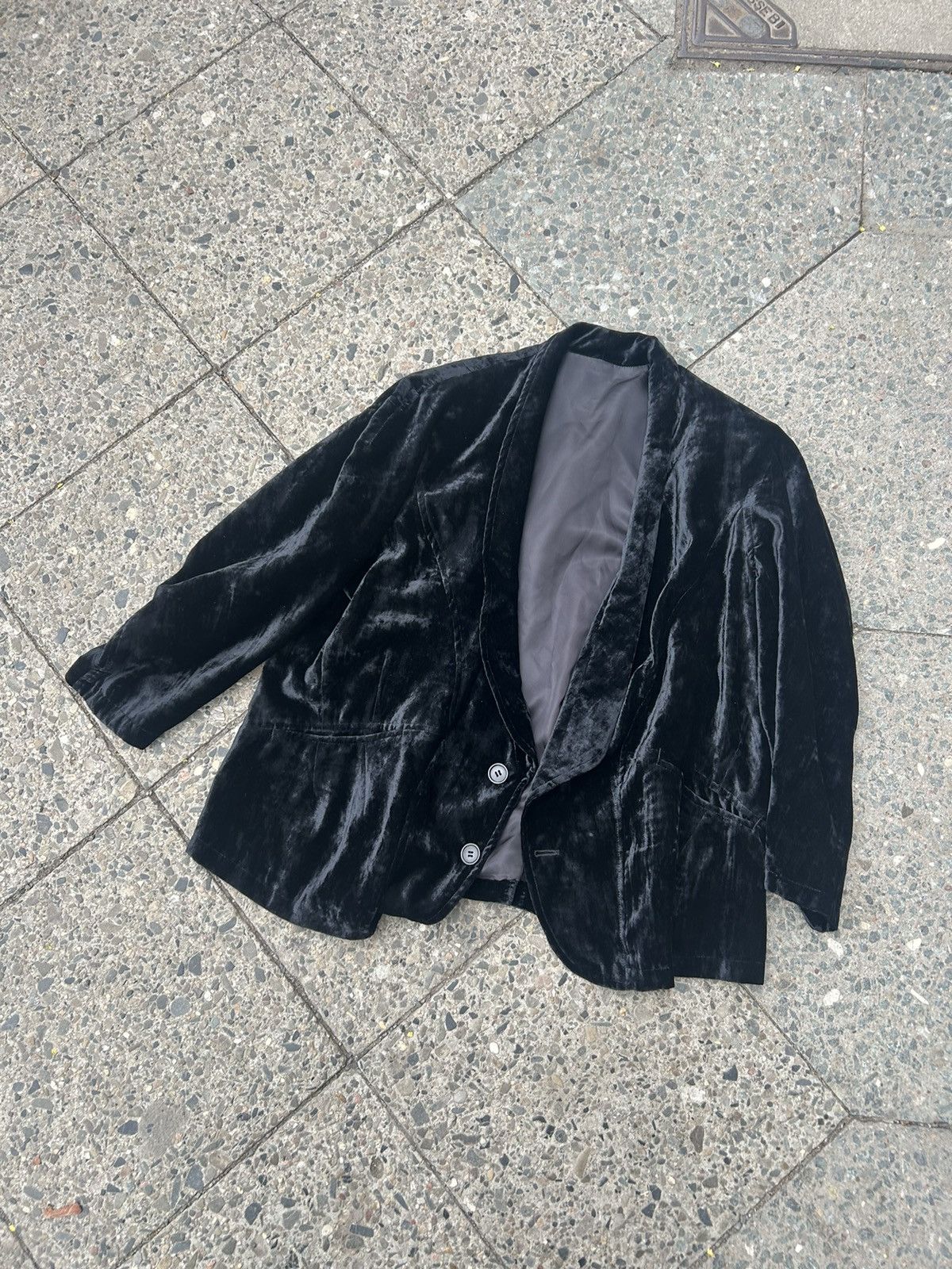 Yohji Yamamoto Rare Vintage Y’s Yohji Yamamoto Velvet Oversized Blazer Size 38S - 2 Thumbnail