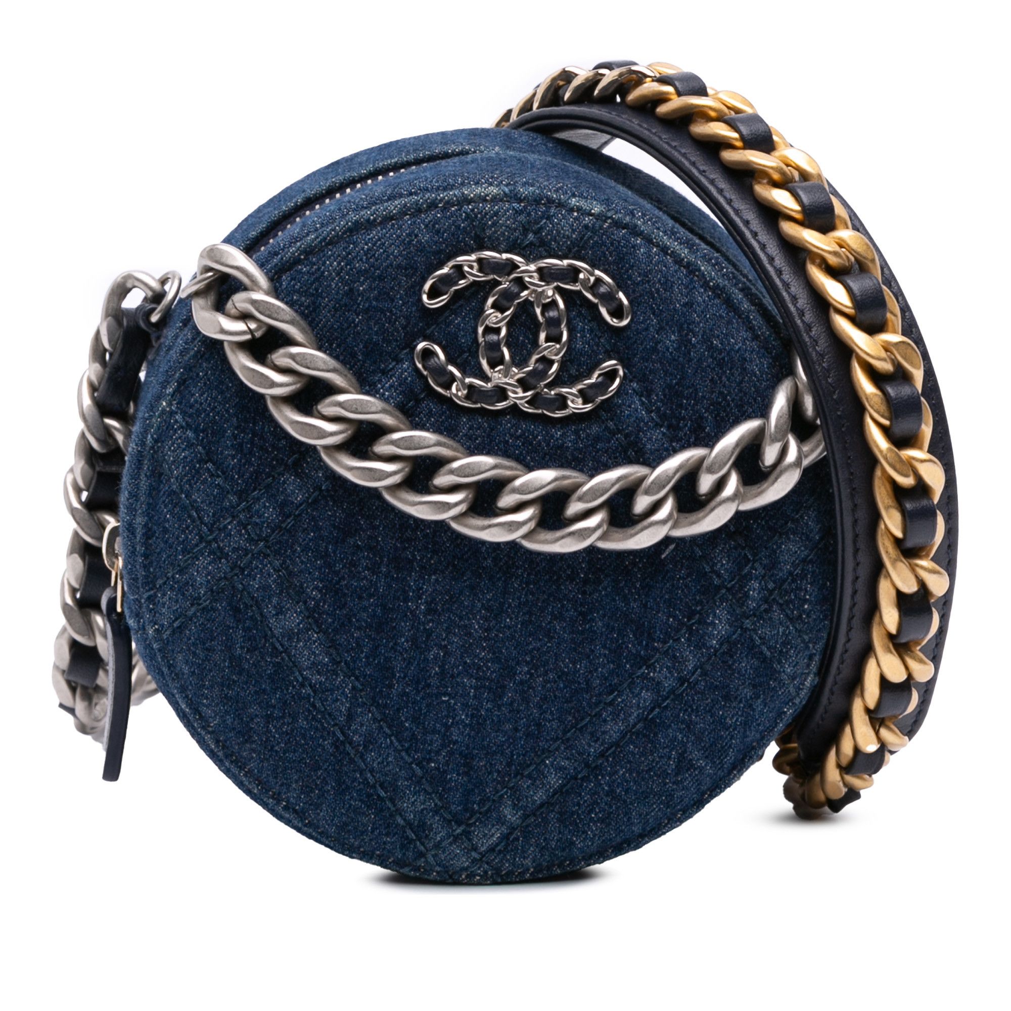 Chanel Chanel Denim 19 Round Clutch with Chain Size ONE SIZE - 1 Thumbnail
