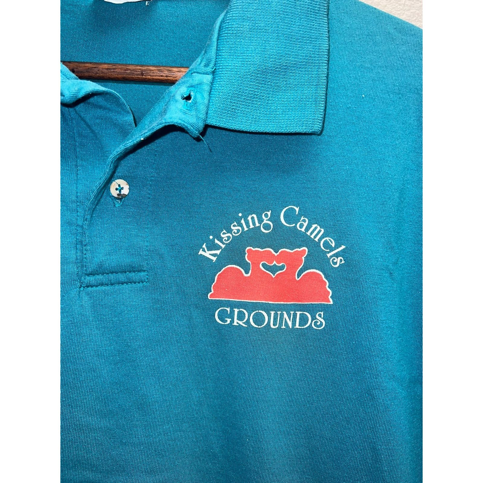 Vintage Vintage Kissing Camels Golf Polo Grounds Golfing Teal Shirt Size US L / EU 52-54 / 3 - 3 Thumbnail
