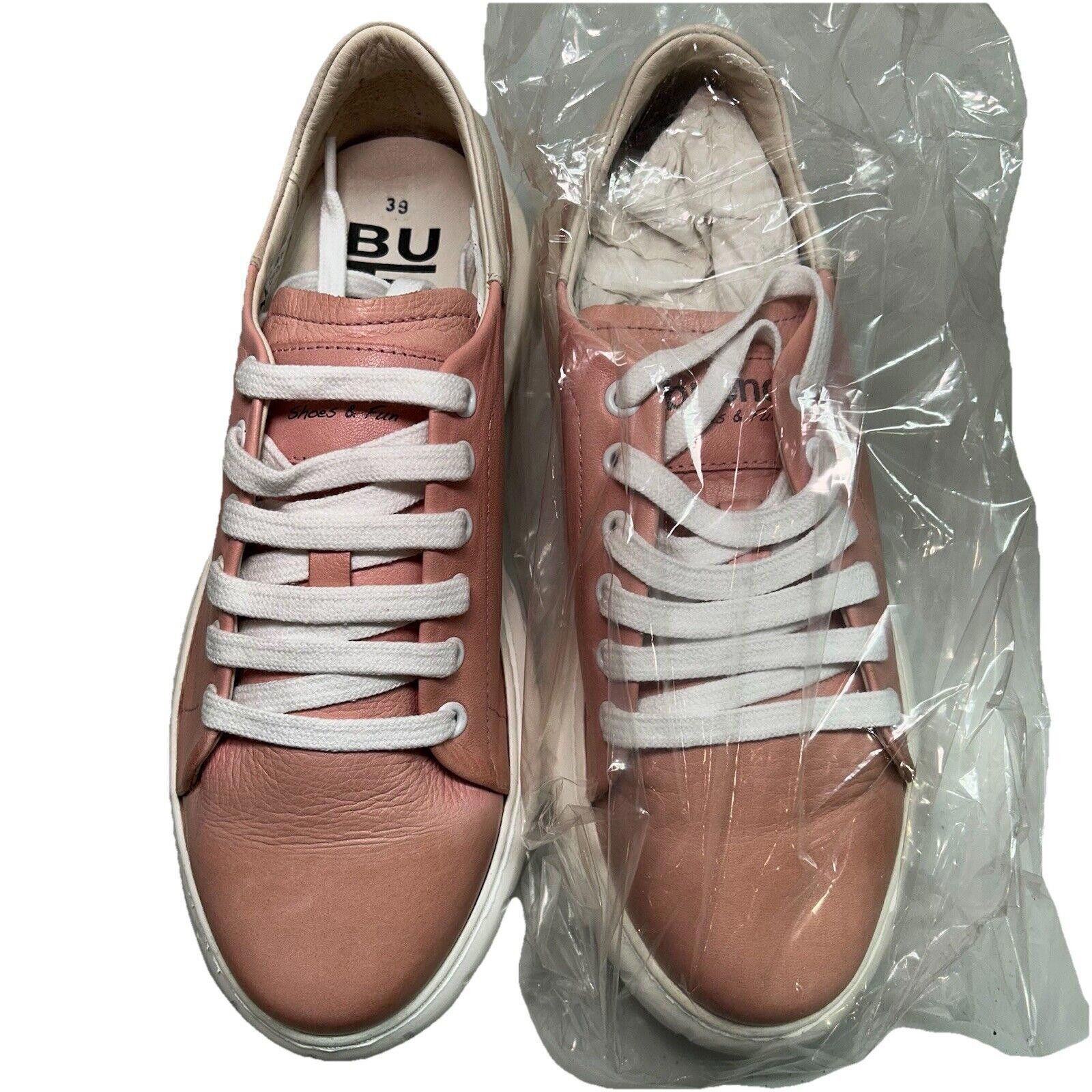 Designer Bueno PINK Women's Leather Sneakers US 8 EU 39 Low Top Heart Size US 8 / IT 38 - 3 Thumbnail