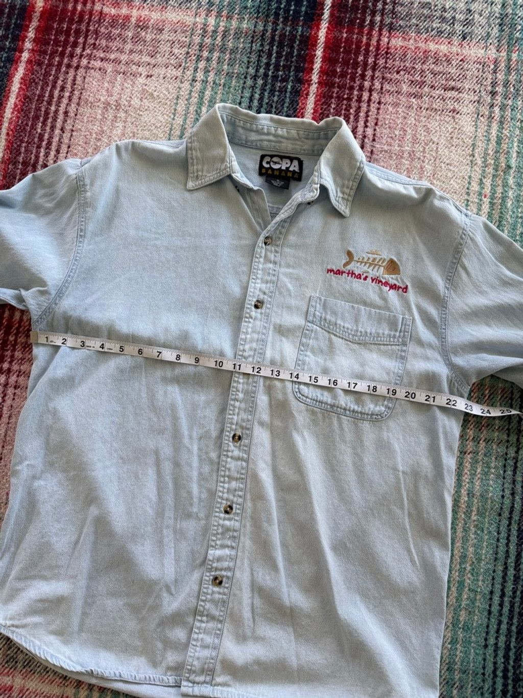 Vintage Light Blue Martha's Vineyard Chambray Shirt M Size US M / EU 48-50 / 2 - 6 Thumbnail