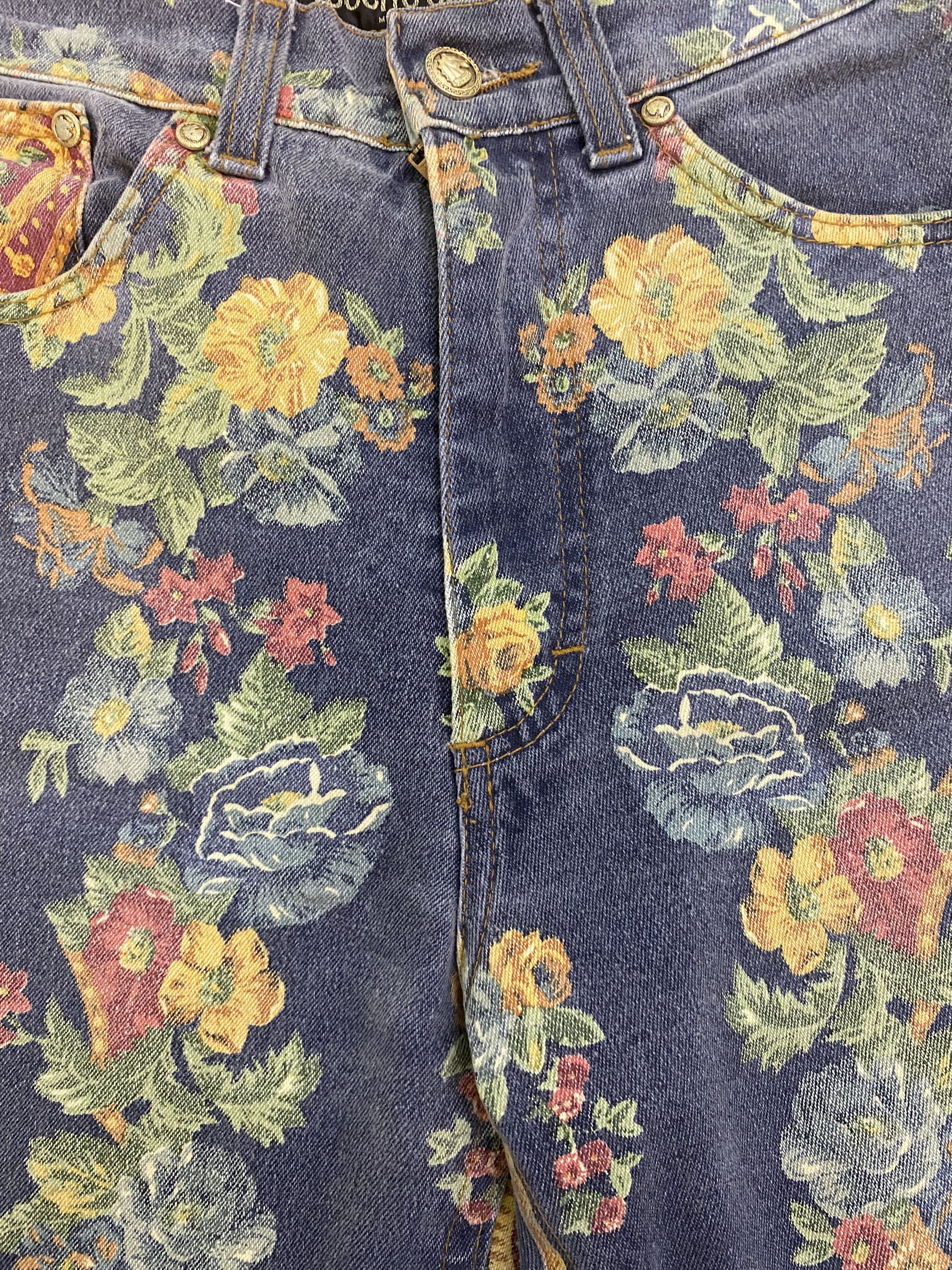 Roberto Cavalli Roberto Cavalli Floral Baroque Print Jeans Denim Small XS Size 26" / US 2 / IT 38 - 5 Thumbnail
