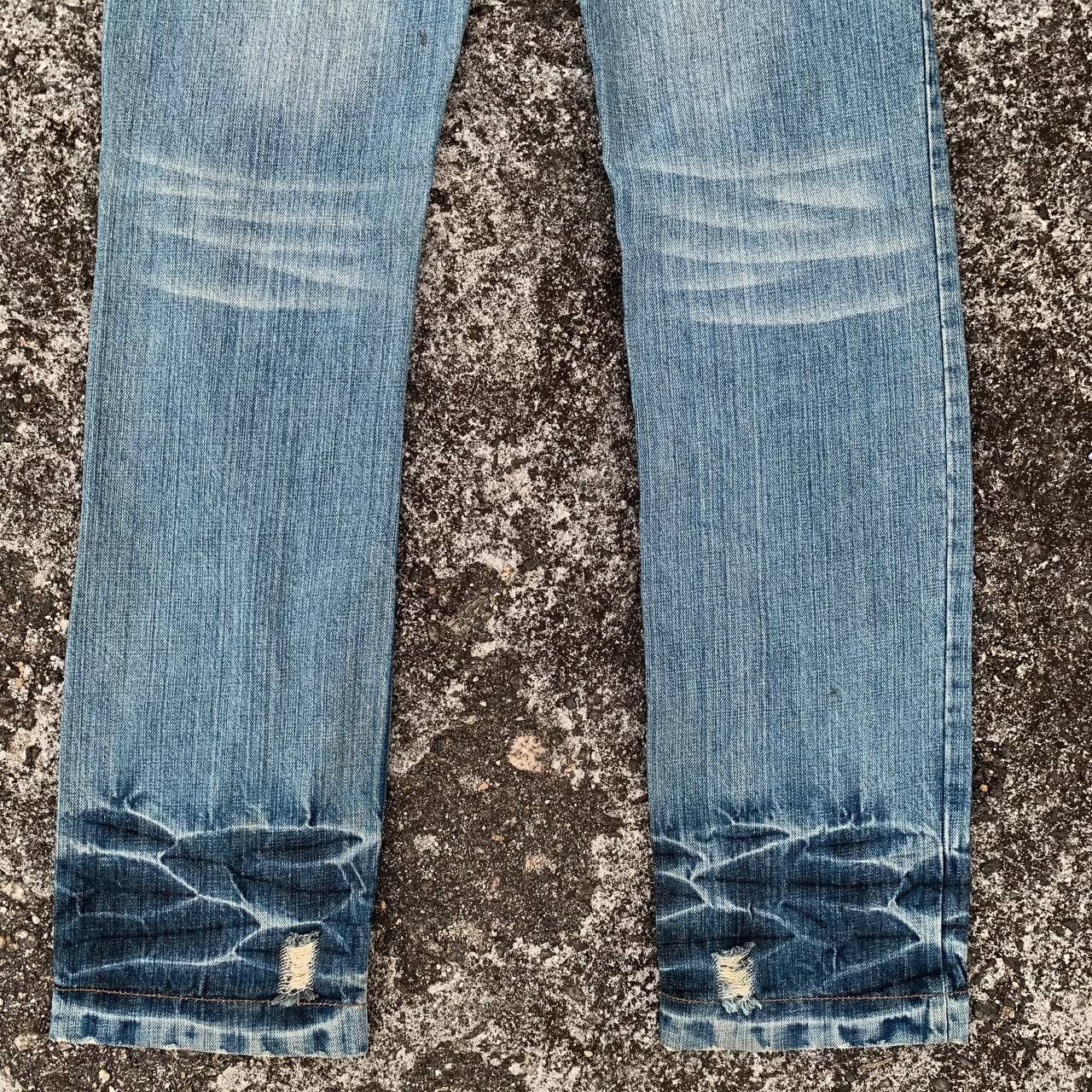 Japanese Brand Wooden Doll Ripped Jeans Light Blue Wash Denim Size US 34 / EU 50 - 6 Thumbnail