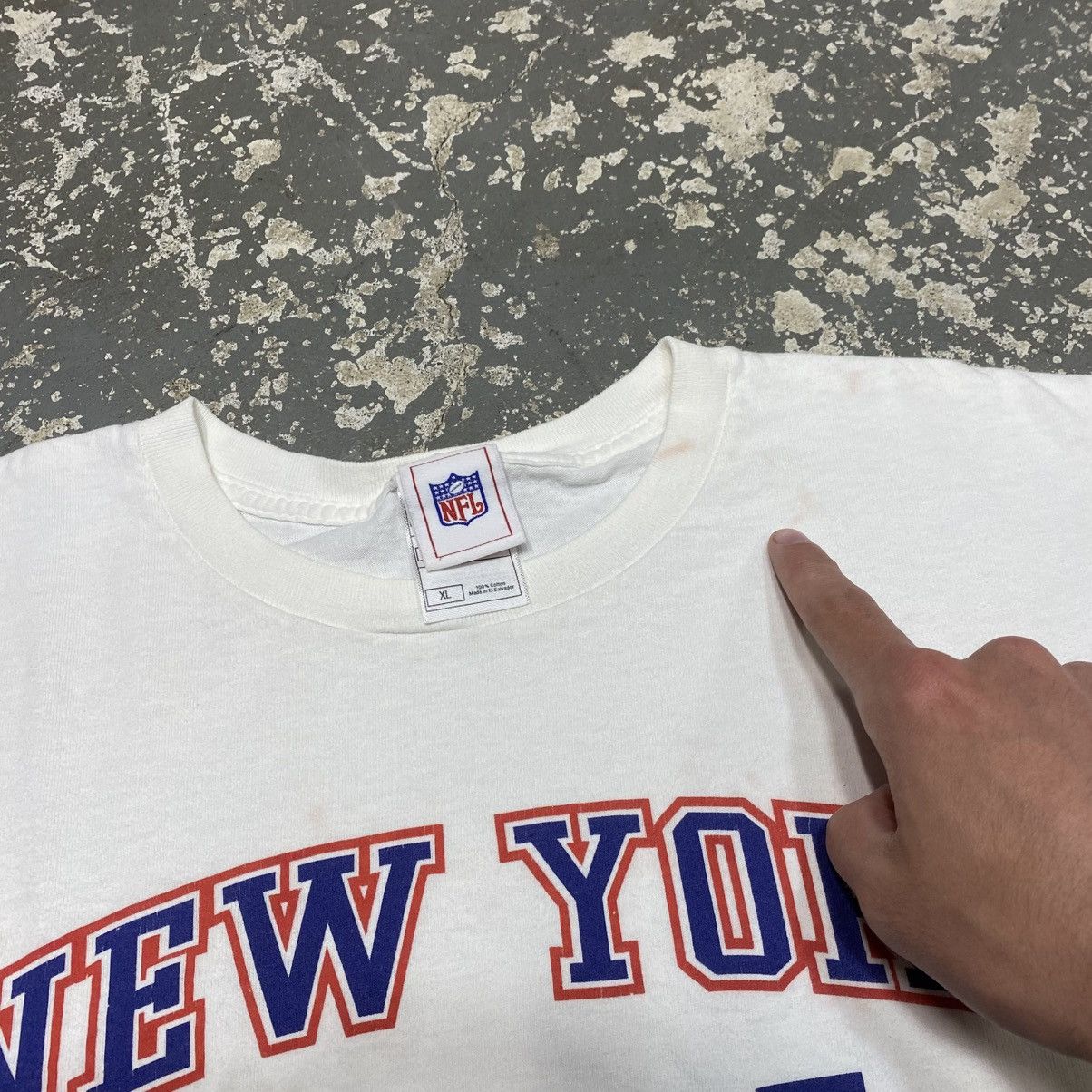 NFL × Vintage Y2K New York Giants White NY NFL Tshirt Size US XL / EU 56 / 4 - 5 Thumbnail