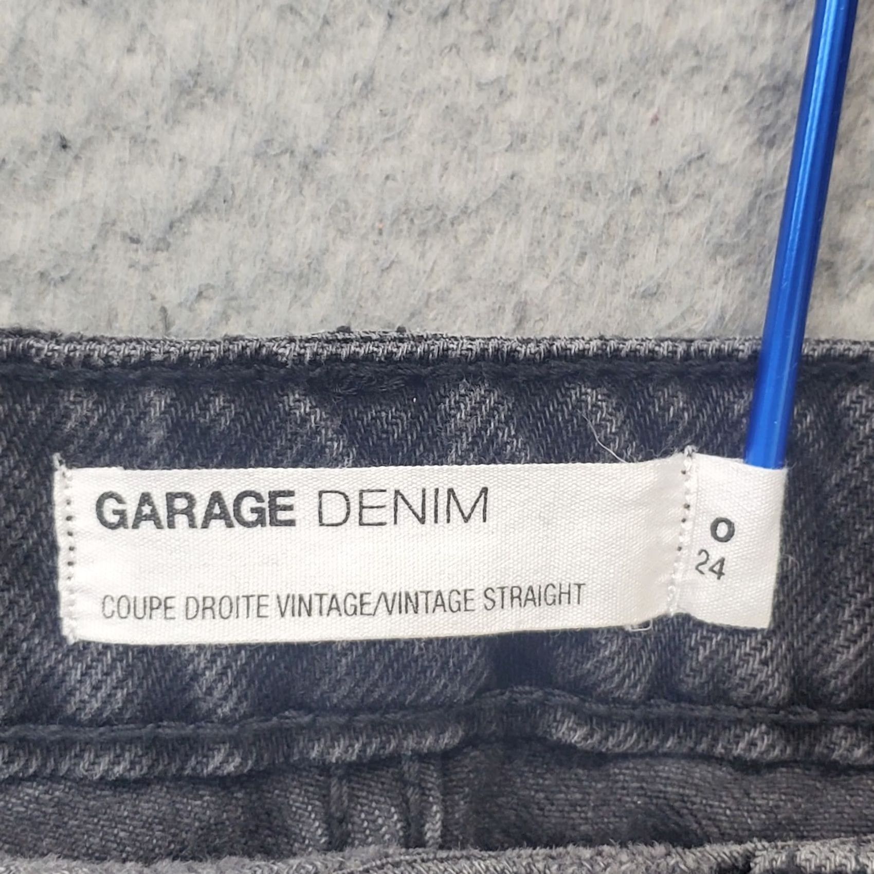 Garage VINTAGE Garage Jeans Womens 0 Black Denim Distressed Frayed Hem Straight Leg Size 25" / US 0 / IT 36 - 7 Thumbnail