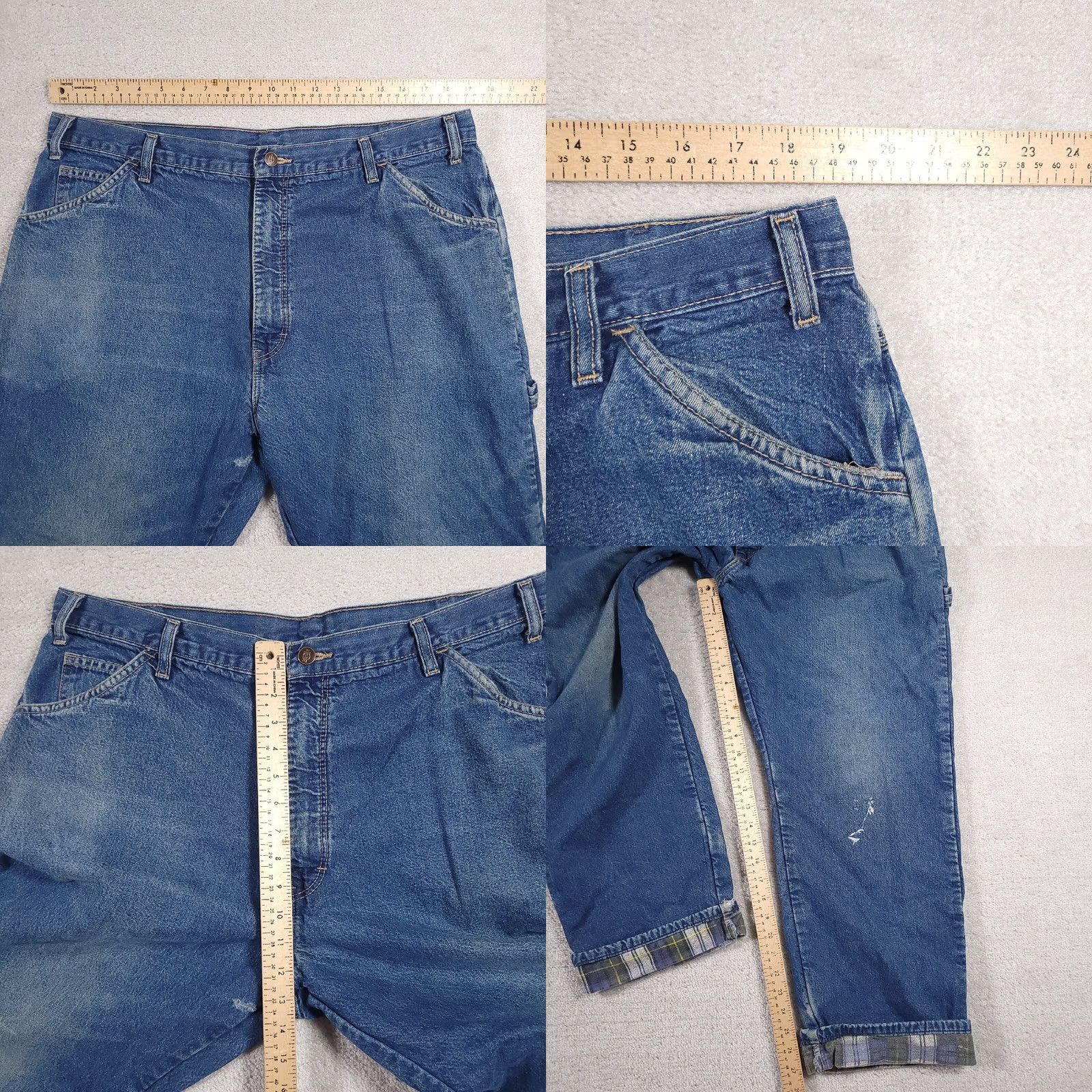 Dickies Dickies Jeans Mens 40X30 Regular Denim Straight Leg 38X27 Belt Loops 5-Pocket Lined Distressed Workwear Style Size US 40 / EU 56 - 8 Thumbnail