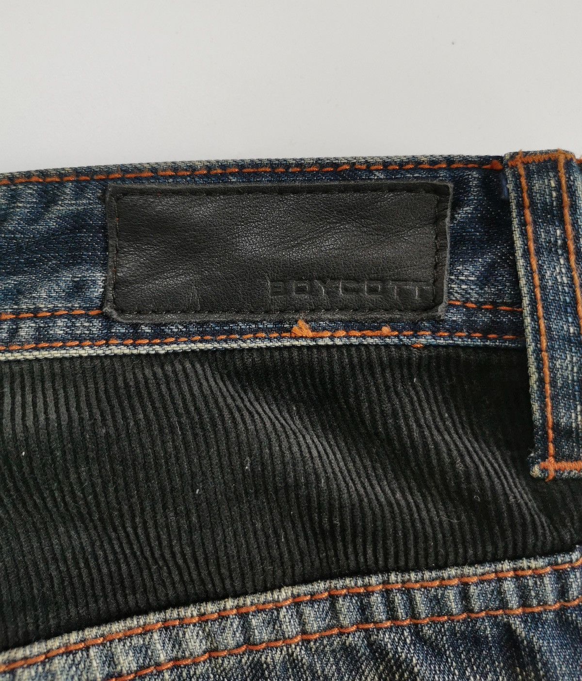 Tornado Mart Boycott Japan Corduroy Mix Repaired Distressed Jeans Size US 31 - 9 Thumbnail
