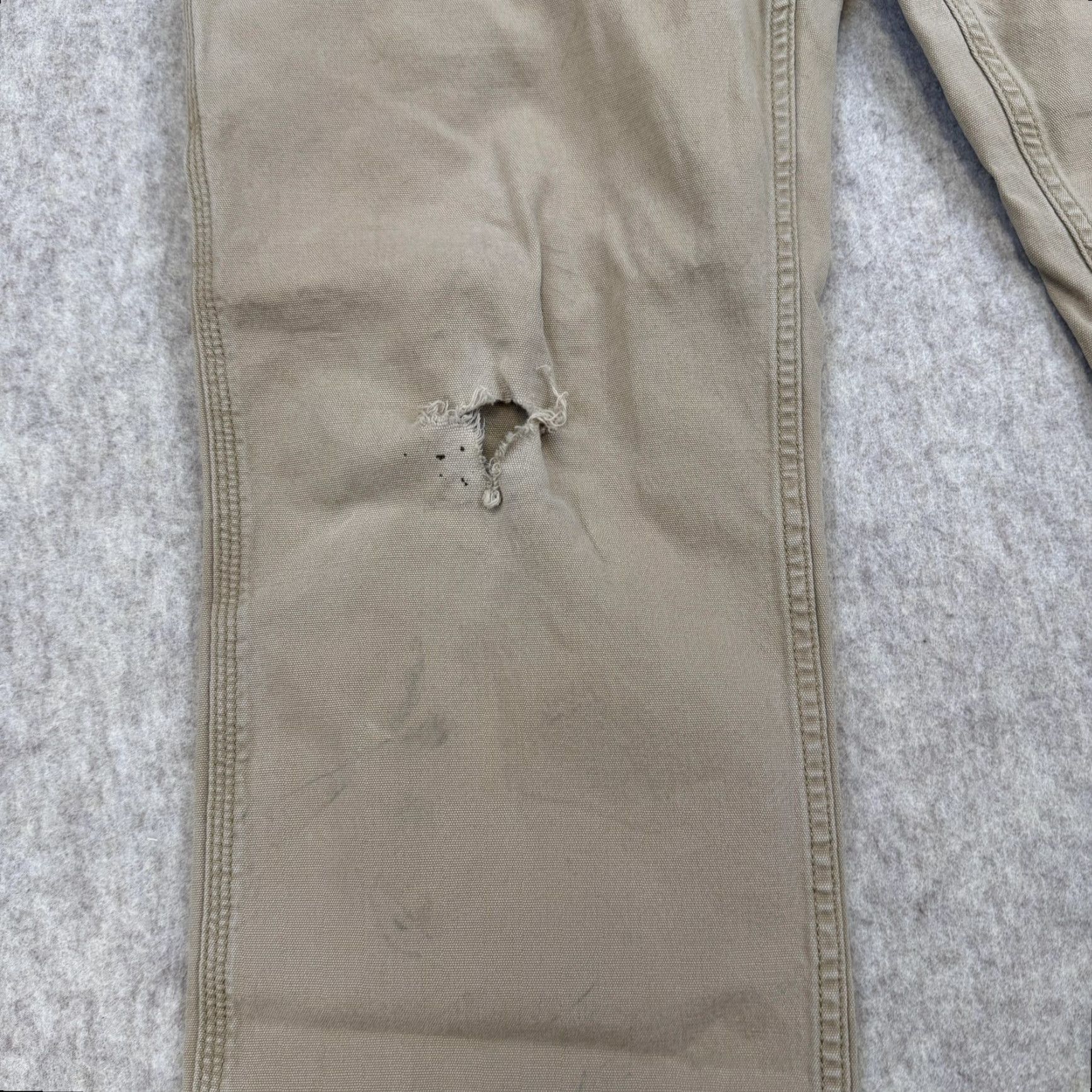 Carhartt Carhartt Pants Men 35x30 Relaxed Fit Canvas Beige Rugged Flex / Carpenter / Workwear / Pockets / Zip / Straight Leg / BN2291-M Size US 35 - 3 Thumbnail
