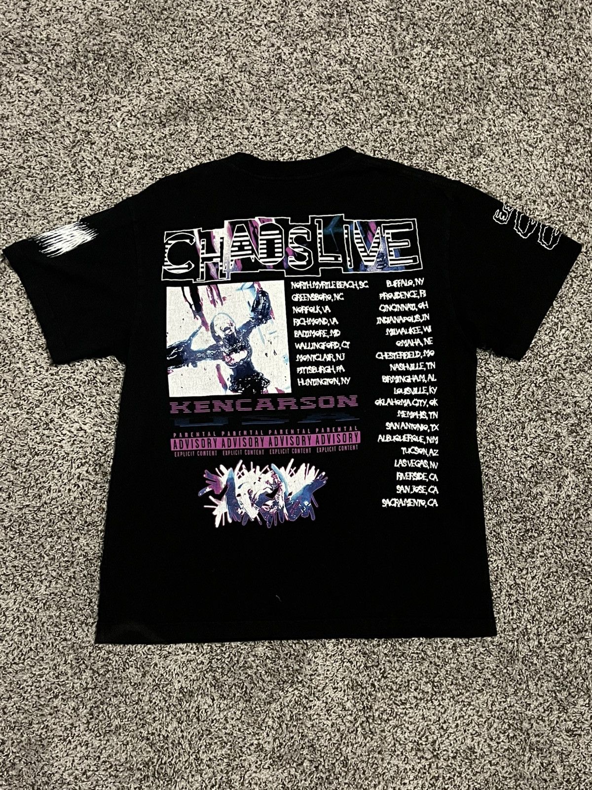 Ken Carson Ken Carson A Great Chaos Tour Merch Tee Size US M / EU 48-50 / 2 - 2 Thumbnail