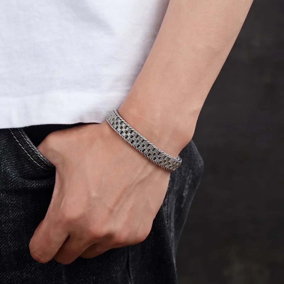 Chain x Jewelry Hand-Woven Men's Bracelets in Silver