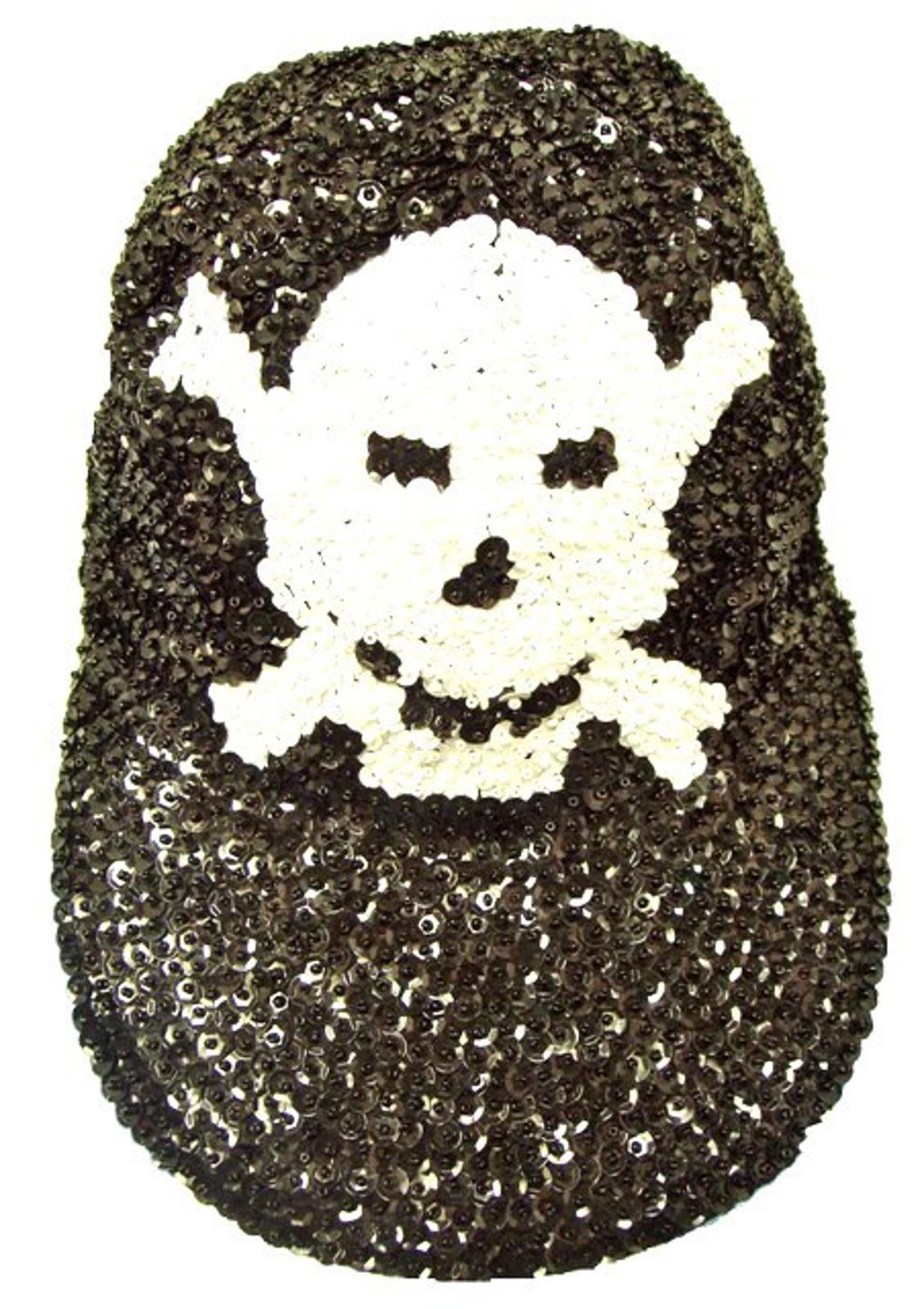 Designer Sequin Baseball Cap BLACK PIRATE Size ONE SIZE - 1 Preview