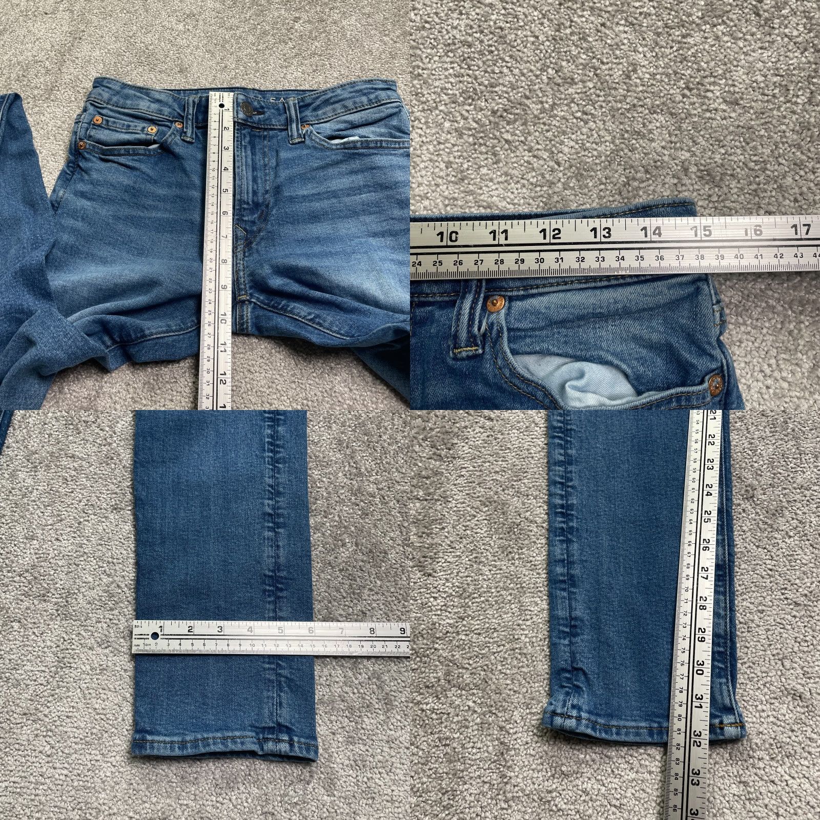 American Eagle Outfitters American Eagle Outfitters Jeans Mens 29x34 Athletic Denim Straight Mid Rise Blue 5-Pocket Logo USA Size US 29 - 9 Thumbnail