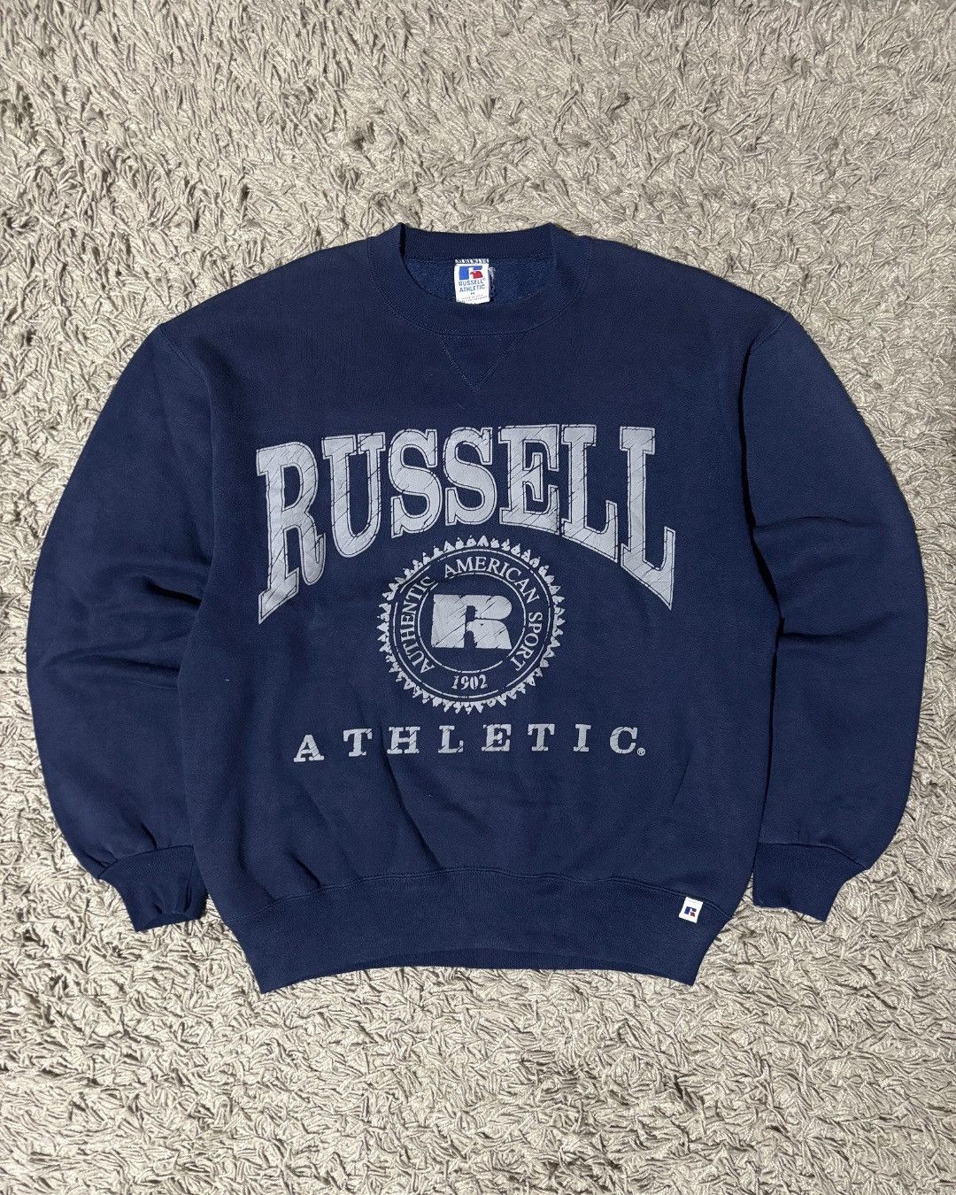 Russell Athletic 1990’s Russell Athletic “Spellout” Navy Sweatshirt Size US M / EU 48-50 / 2 - 1 Thumbnail