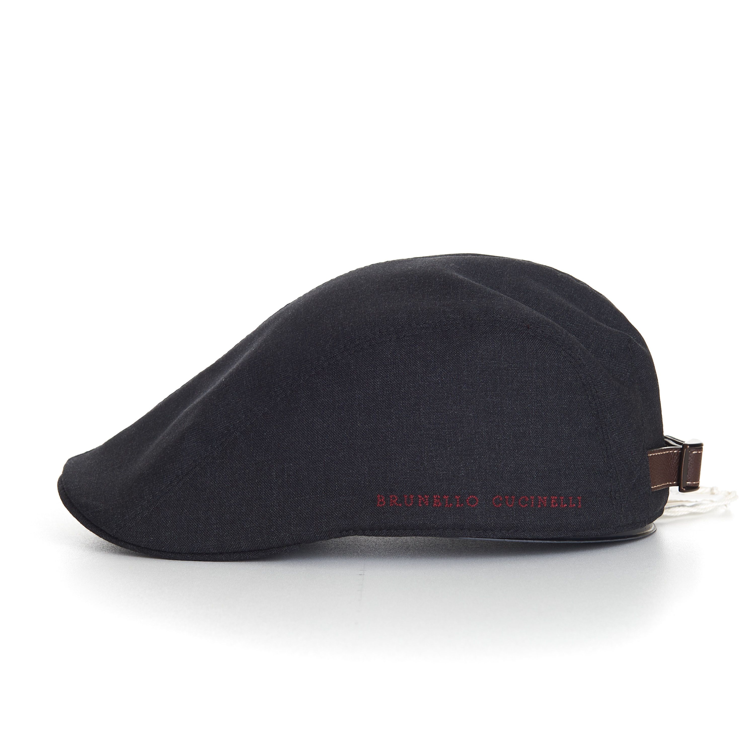 Brunello Cucinelli Flat Cap In Fresco Virgin Wool & Logo Embroidery Size S Size ONE SIZE - 1 Thumbnail