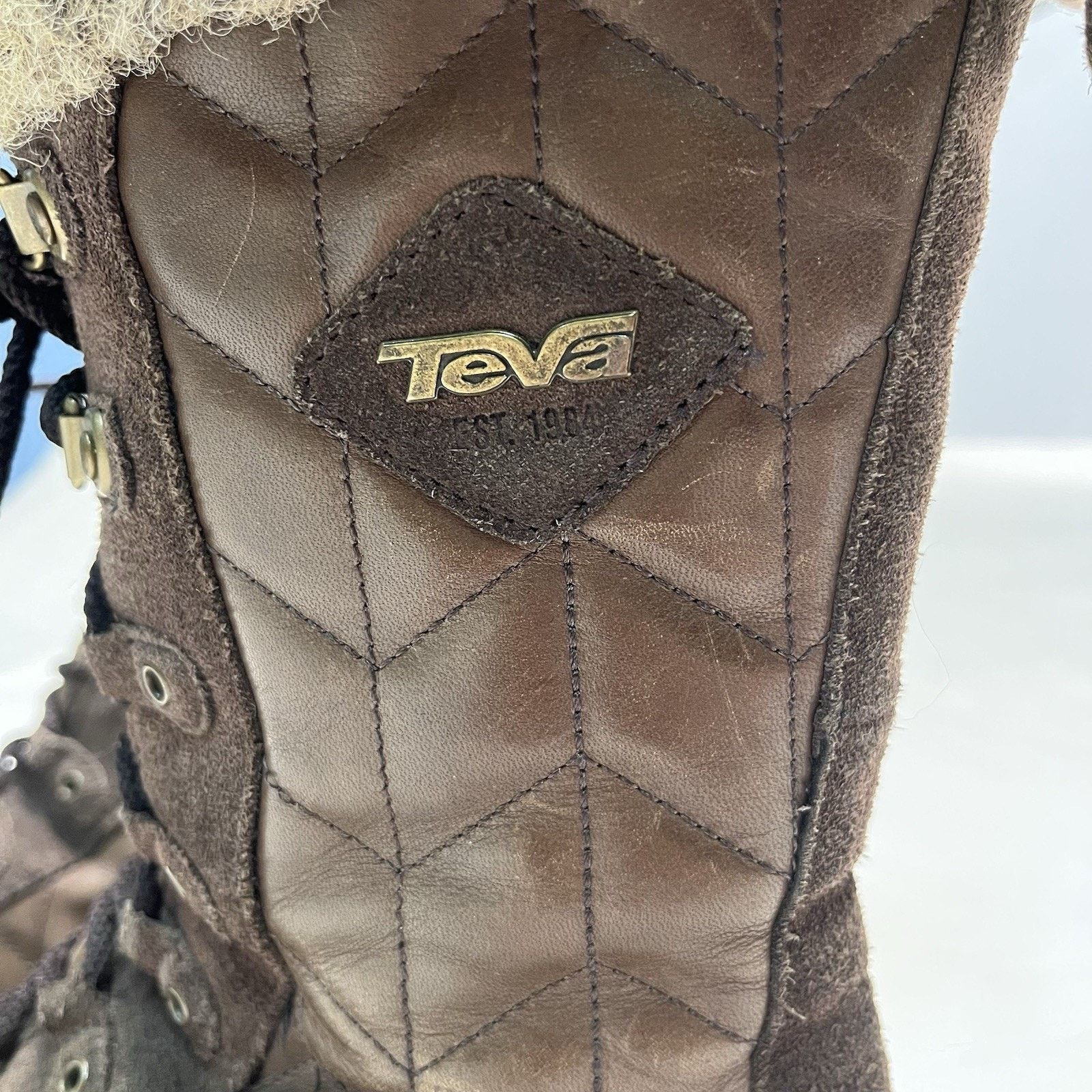 Teva Lenawee Leather Waterproof Tall Womens Winter Boots Size US 7.5 / IT 37.5 - 2 Thumbnail