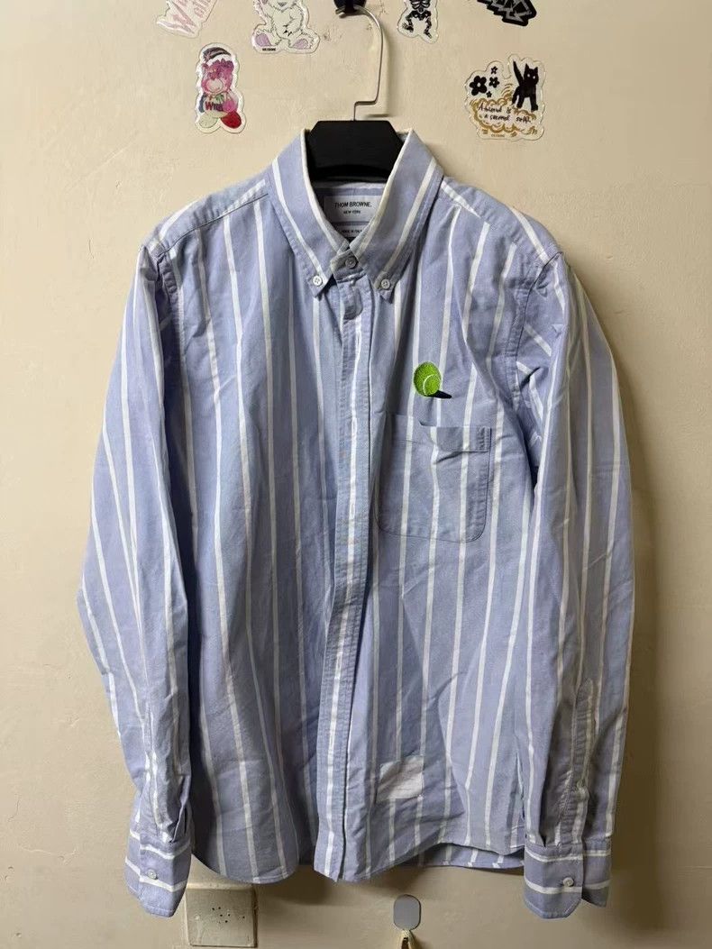 Thom Browne Thom browne Tennis embroidered vertical long-sleeved shirt Size US L / EU 52-54 / 3 - 1 Thumbnail