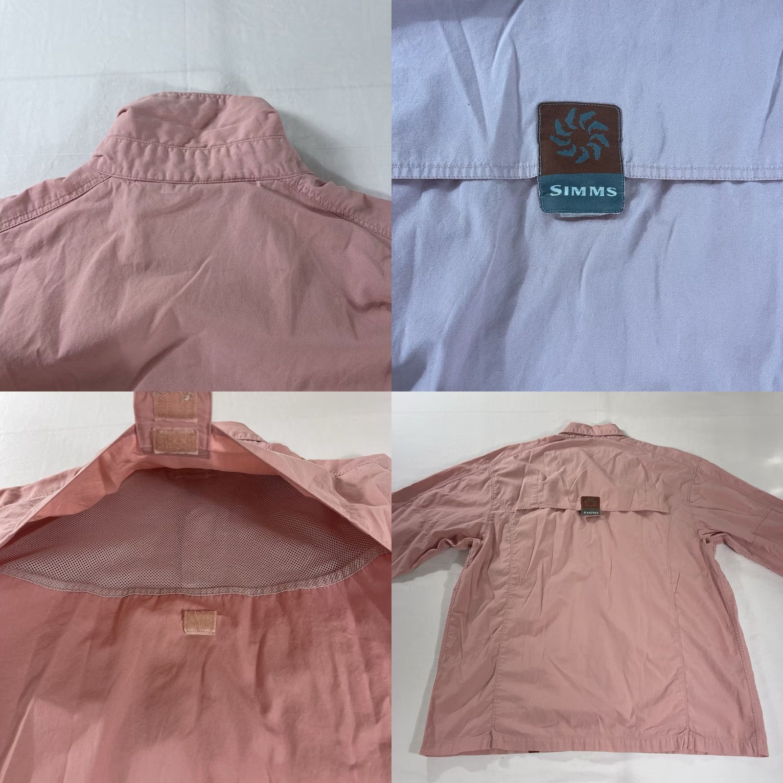 Pinko Simms Button-Up Shirt L Pink Long Sleeve Cotton Solid Anglers Fly Fishing Vintage: No Size US L / EU 52-54 / 3 - 11 Thumbnail