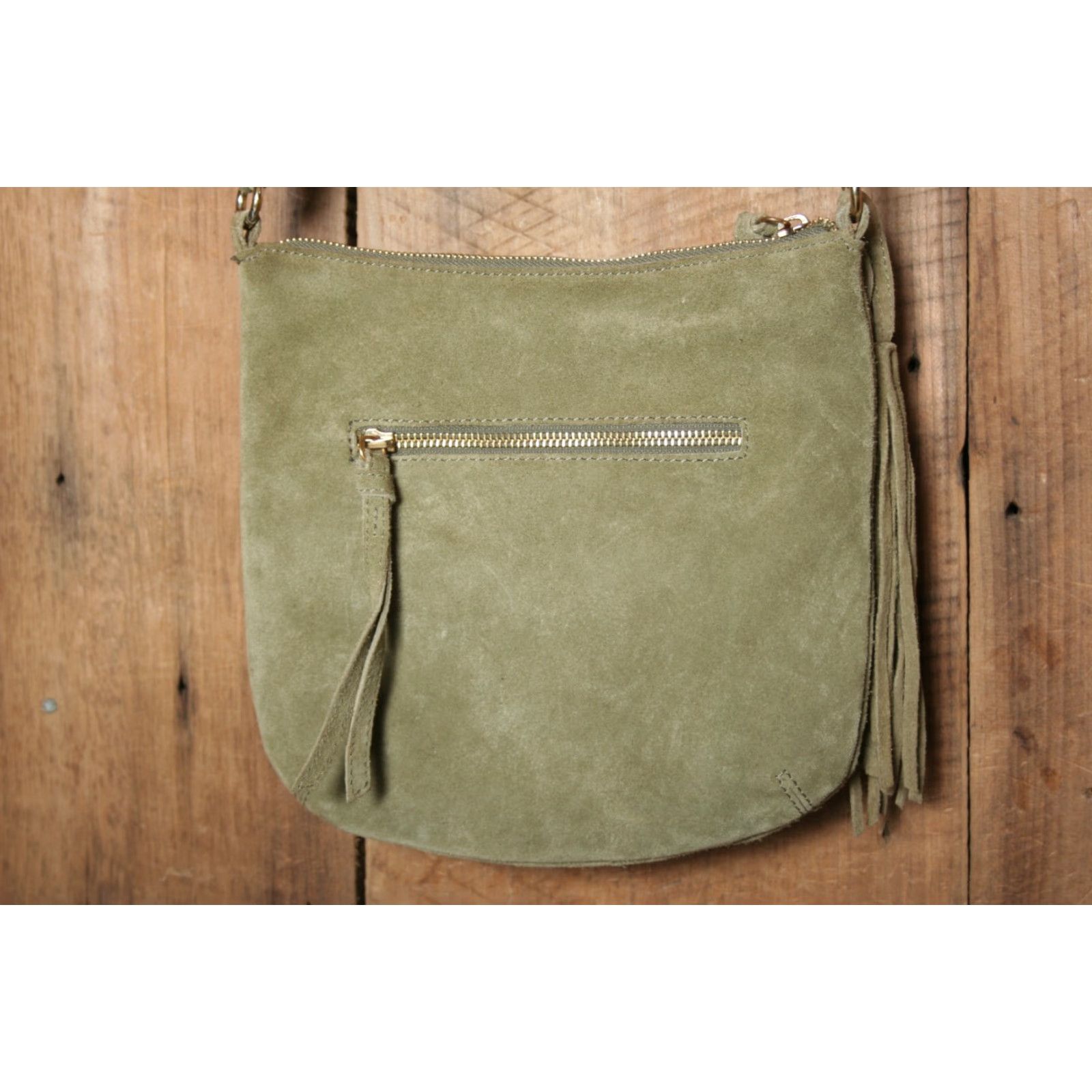 Olive MARGOT Remy Olive Green Suede Adjustable Crossbody Shoulder Hobo Bag Purse Purse Size ONE SIZE - 5 Thumbnail