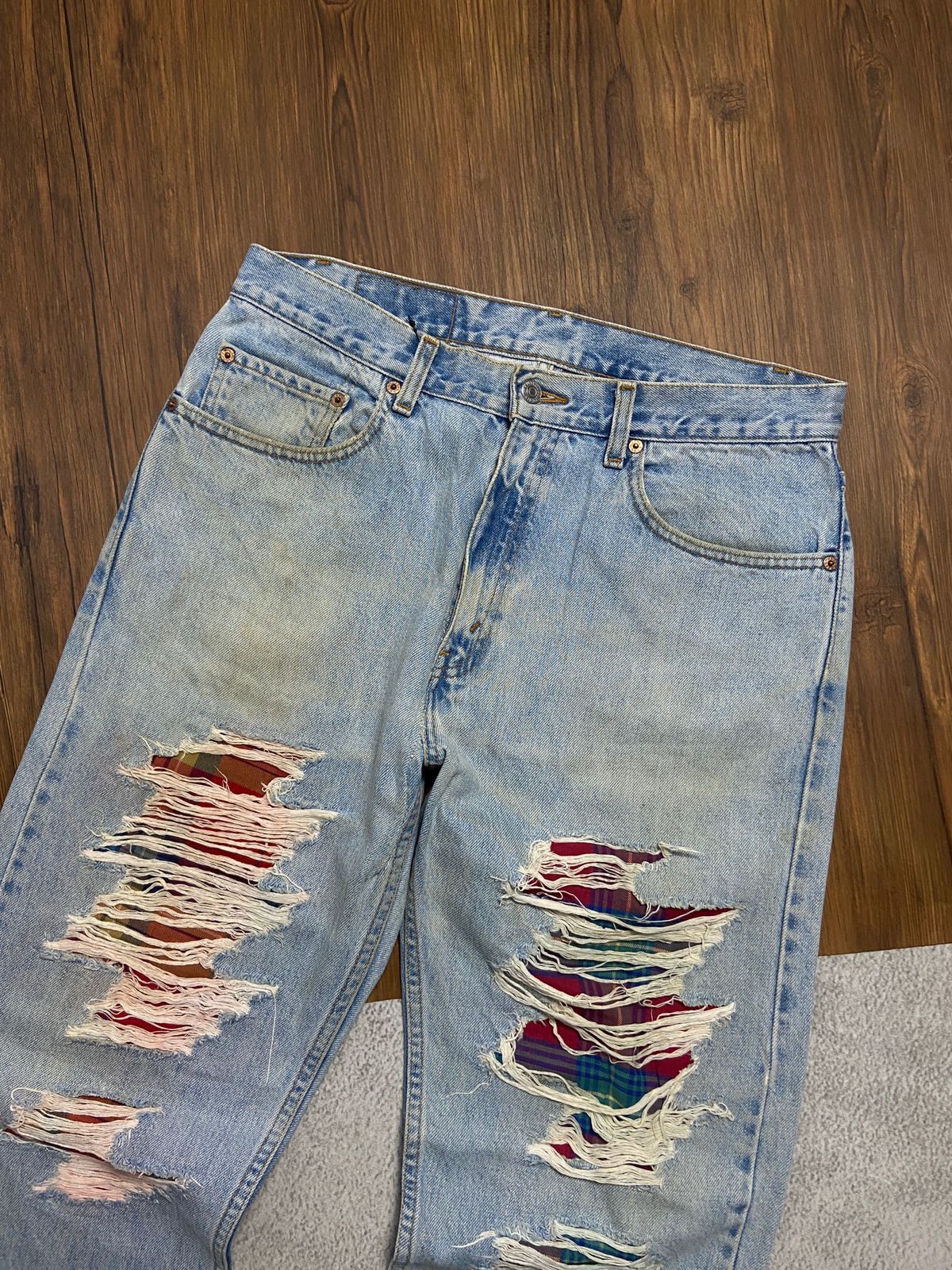 Levi's Levis 505 Custom patch stone washed Size US 34 / EU 50 - 2 Thumbnail