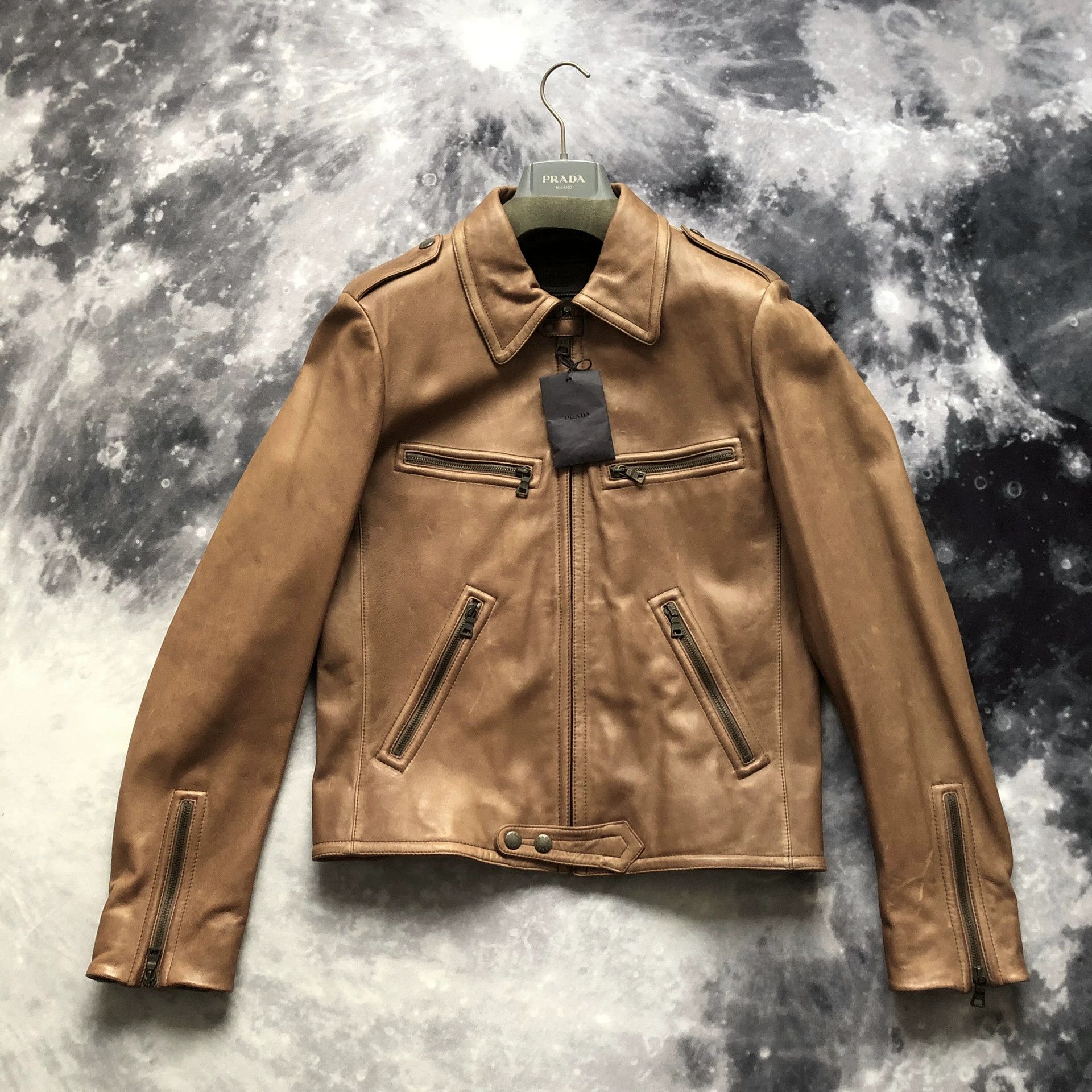 Prada PRADA Nappa Biker Leather Jacket Men's Size US M / EU 48-50 / 2 - 1 Thumbnail