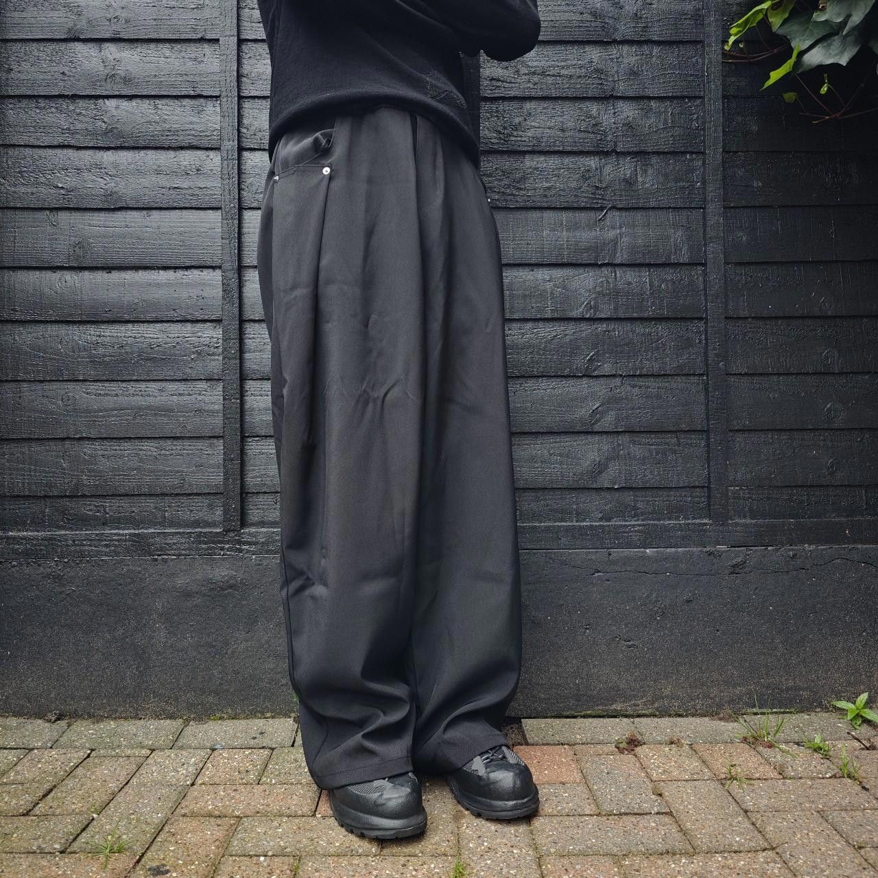 Other Japanese Style Black Riveted Baggy Suit Trousers Size US 32 / EU 48 - 5 Thumbnail