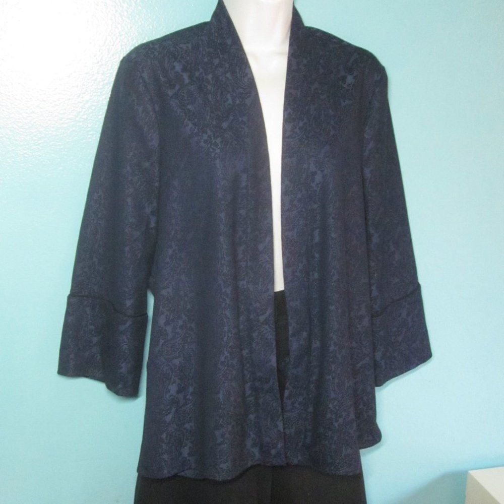 Anthropologie Anthropologie Harlyn Jacket Blue Brocade with Pleated Back S Size M / US 6-8 / IT 42-44 - 2 Thumbnail