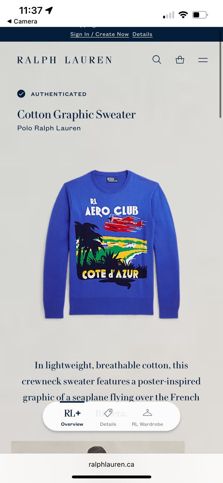 Polo Ralph Lauren Polo Ralph Lauren Cote d' Azur Aero Club Knit Graphic Size US XS / EU 42 / 0 - 1 Thumbnail