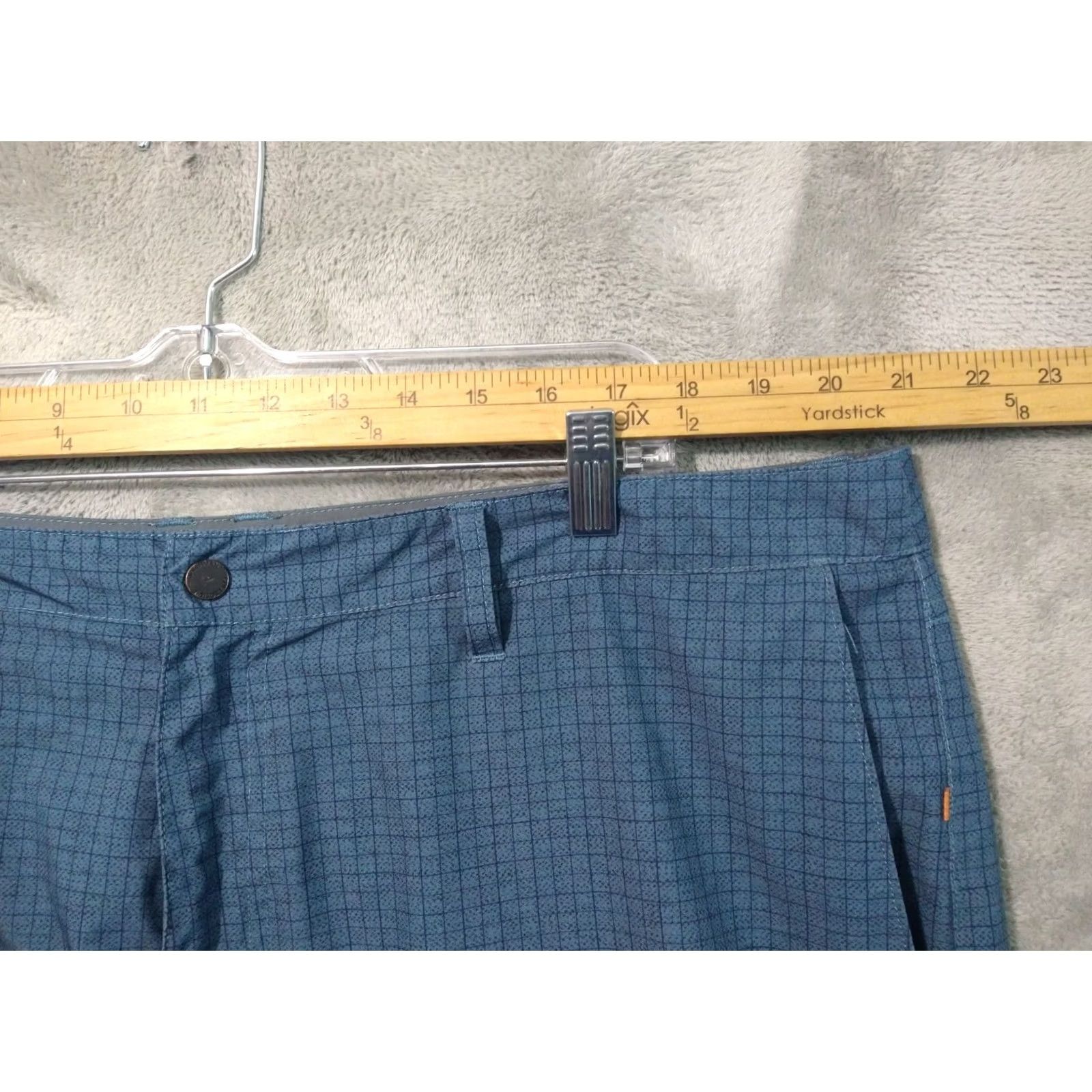 Quiksilver Quiksilver Shorts Mens 40 Blue Plaid Waterman Collection Hybrid Swim Trunks Size US 40 / EU 56 - 3 Thumbnail